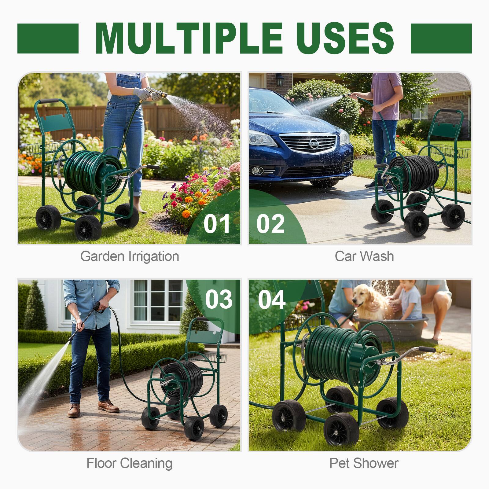 MULTIPLE USES

01 Garden Irrigation

02 Car Wash

03 Floor Cleaning

04 Pet Shower