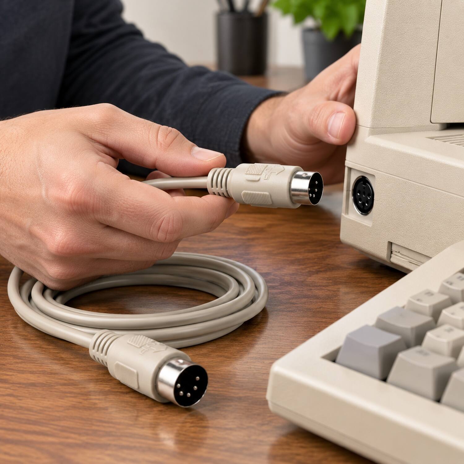 Back. Sanoxy - 10ft DIN5 M/M AT Keyboard Cable - Multi.