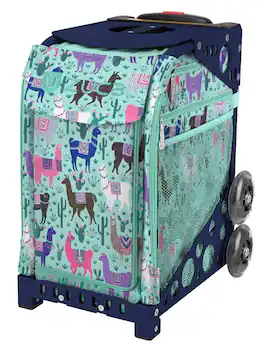 Zuca - Llama Rama Sport Insert Bag and Blue Frame with Flashing Wheels - Navy