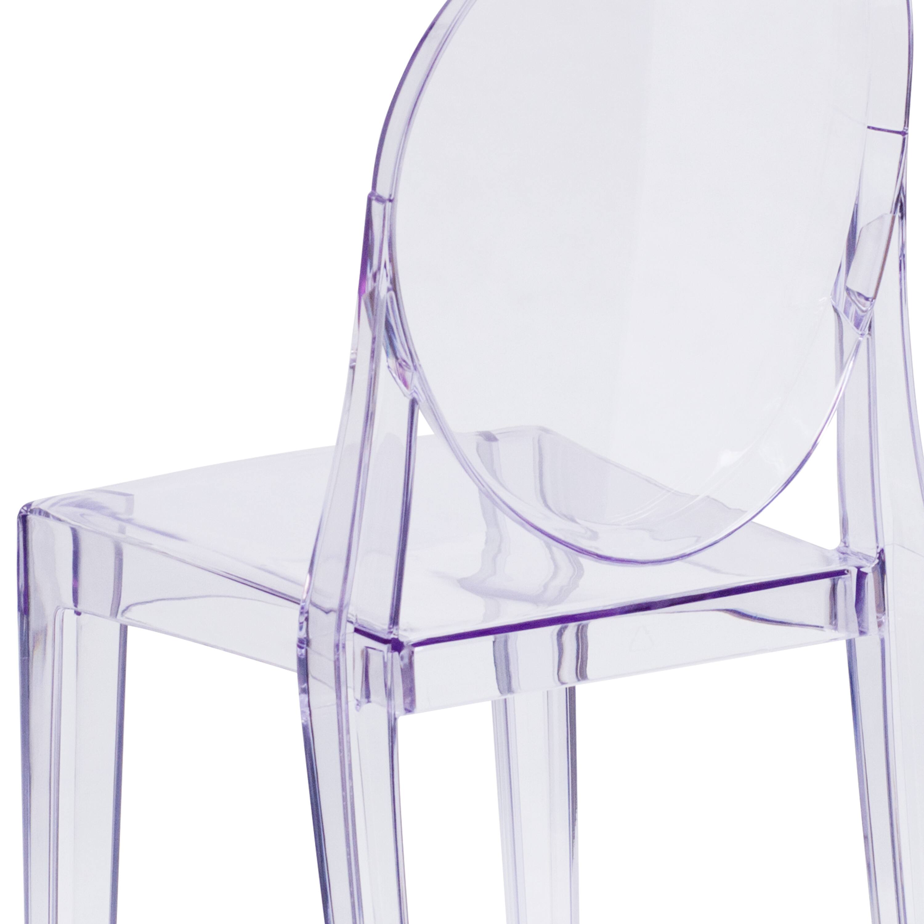 Alt View 10. Emma + Oliver - 4 Pack Ghost Side Chair - Clear.