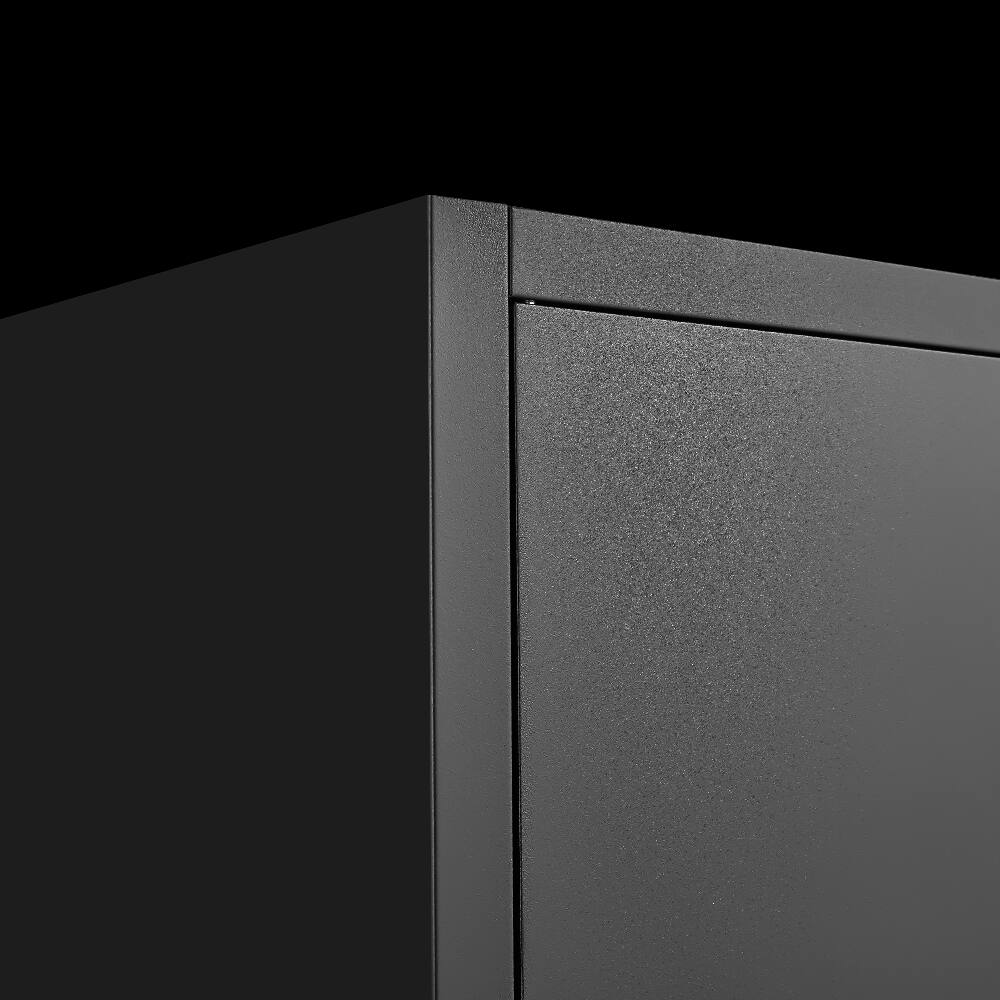 Alt View 10. Loheer - Loheer 70-Inch 2-Door File Cabinet with Lock Heavy-Duty Steel Storage Cabinet 4 Adjustable Shelves for Home Office Black.