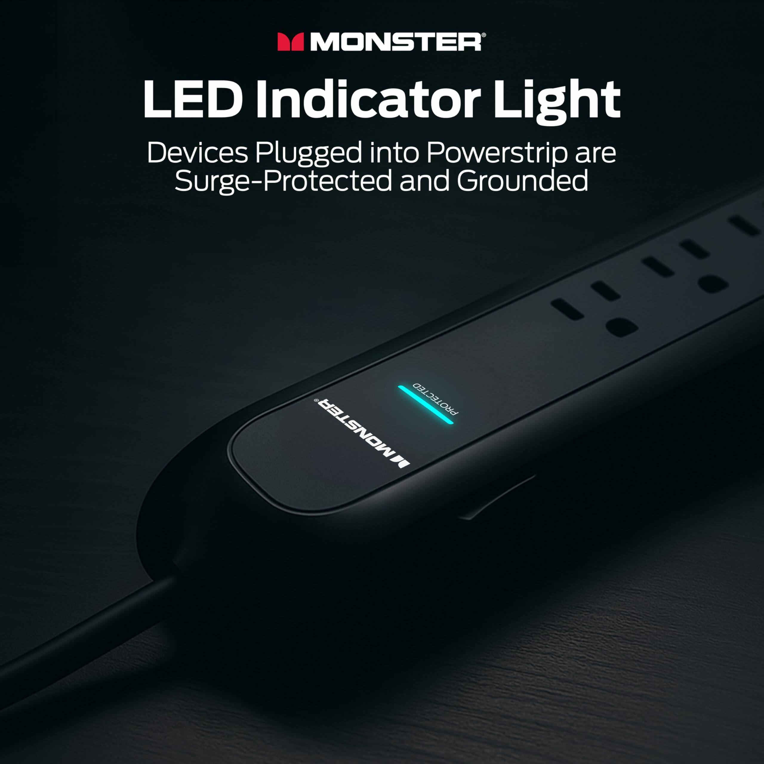 MONSTER LED Indicator Light  
Devices Plugged into Powerstrip are Surge-Protected and Grounded