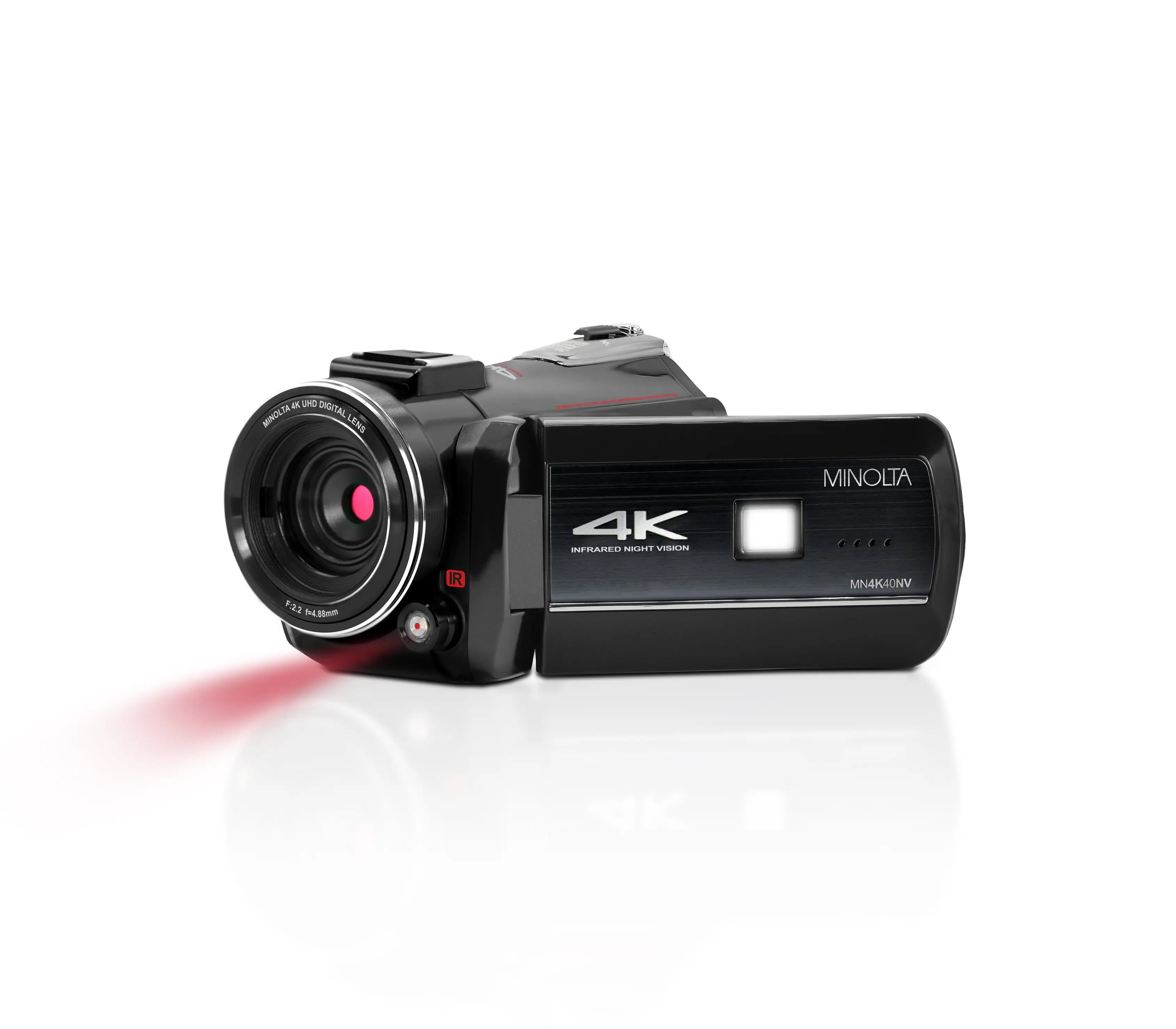 Angle. Minolta - MN4K40NV 4K Video 30-Megapixel Night Vision Camcorder - Black.