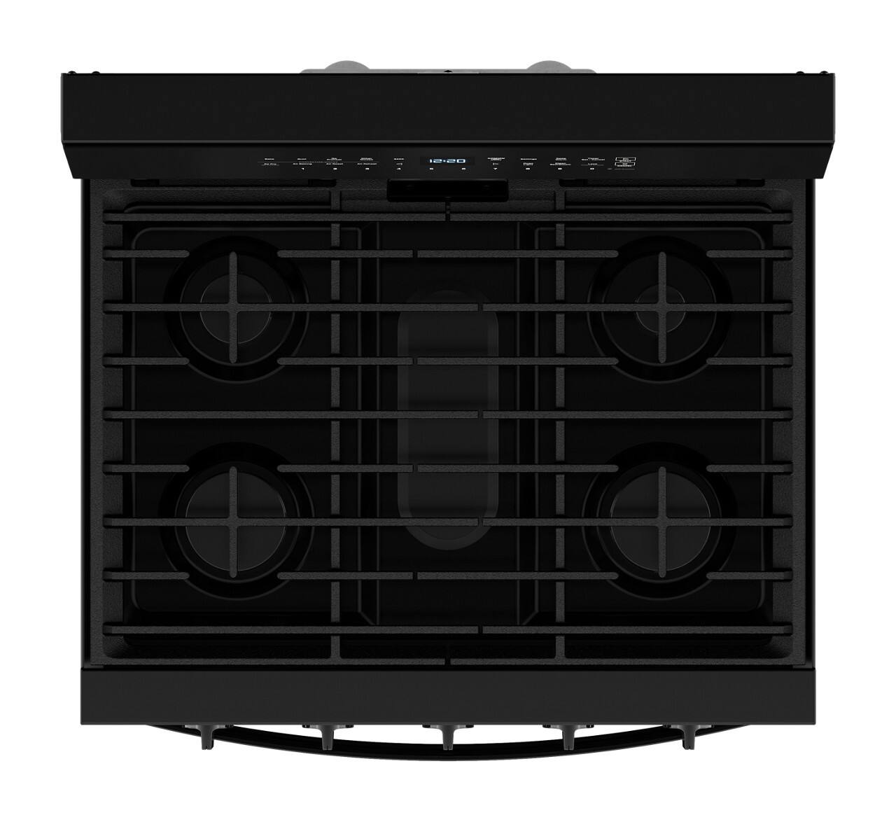 Alt View 4. Whirlpool - 5.0 Cu. Ft. Smart Freestanding Gas Range with Air Cooking Technology, No Preheat Air Fry and Steam/Self Clean - Black.