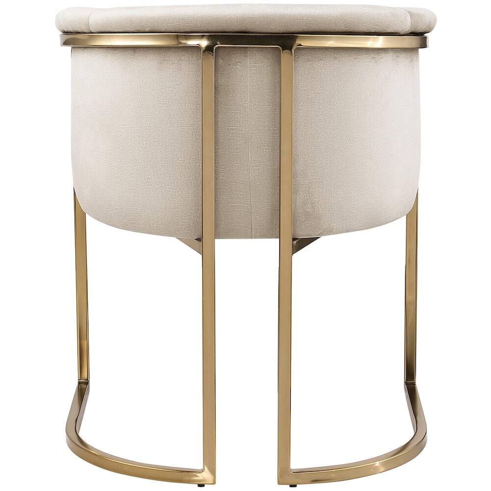 Alt View 1. Meridian Furniture - Tierra Cream Velvet Dining Chair - Beige.