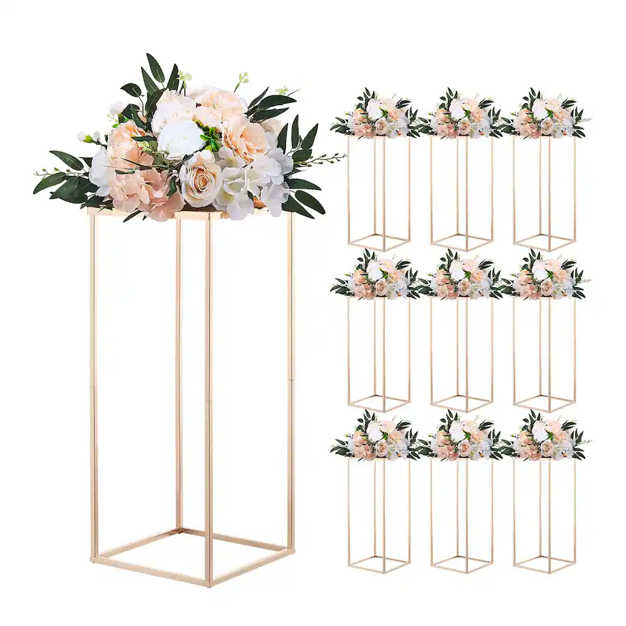 Rectangle Flower Stand VEVOR Wedding Flower Stand, 10PCS 23.62 inch Column Flower Stand ...