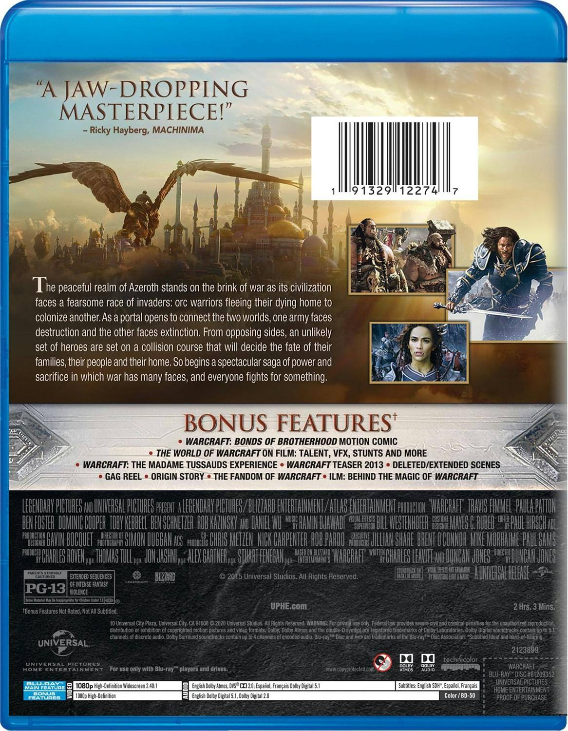 Back. Warcraft: The Beginning (Blu-ray New Box Art) [Blu-ray].