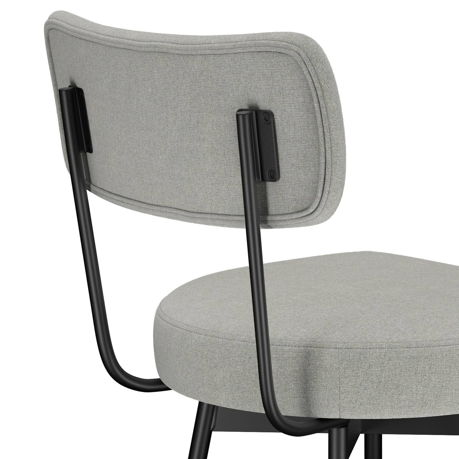 Alt View 5. Simpli Home - Giselle Contemporary Modern Swivel Bar Stool (Set of 2) in Light Grey  Polyester Linen - Light Grey.