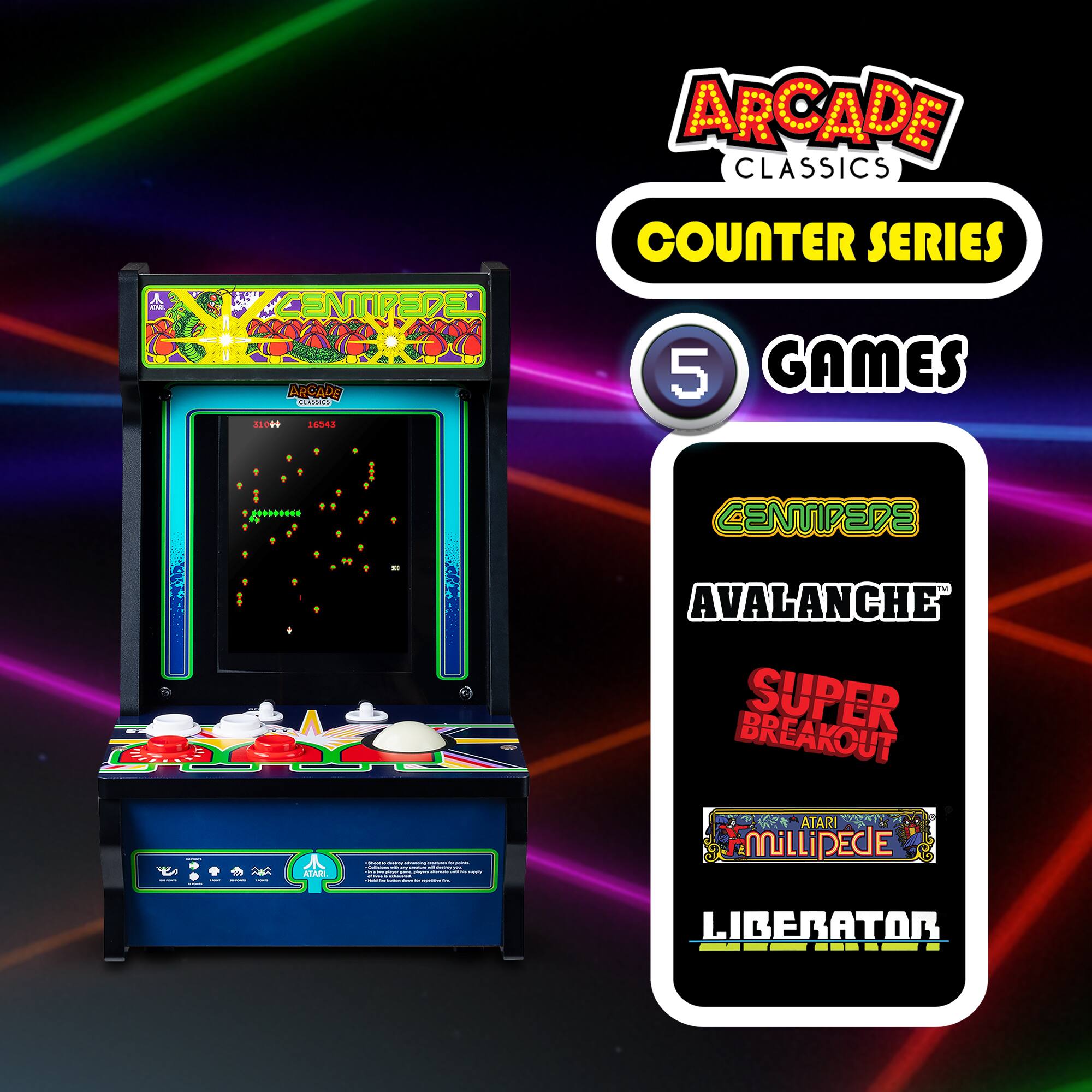 Atari Centipede Counter Series Arcade Game with 8 Inch Screen