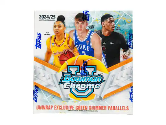 2024/25 Basketball Trading Cards
Topps Southern
Cooper Flagg
Duke
Ace Bailey
Bowman Chrome Cards
Unwrap Exclusive Green Shimmer Parallels
Purchase Necessary
Visit Topps.com for Details and Entries