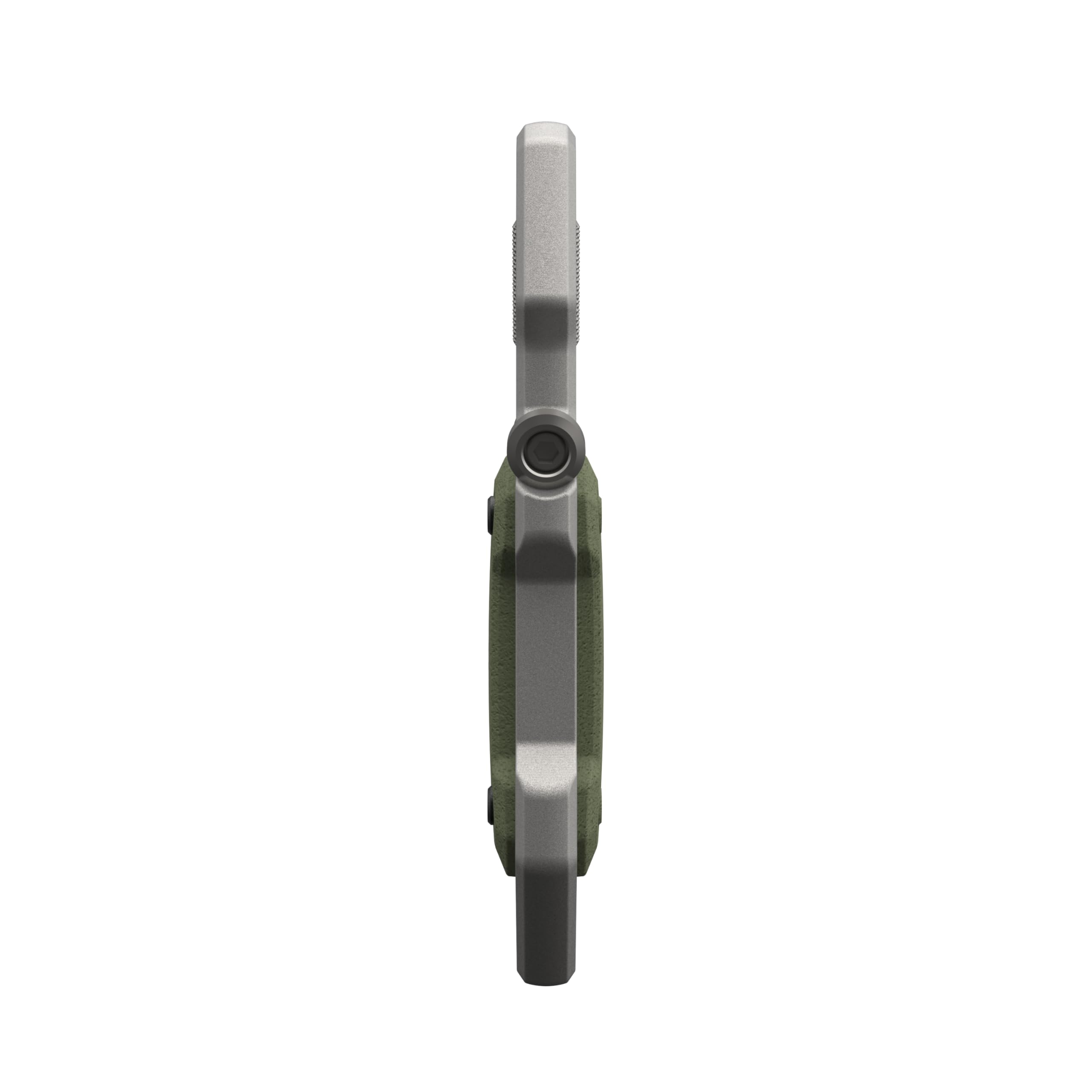 Alt View 6. UAG - AirTag Case w Built-in Bottle Opener & Carabiner for Keys, Luggage & Bags - Olive Drab/Silver.