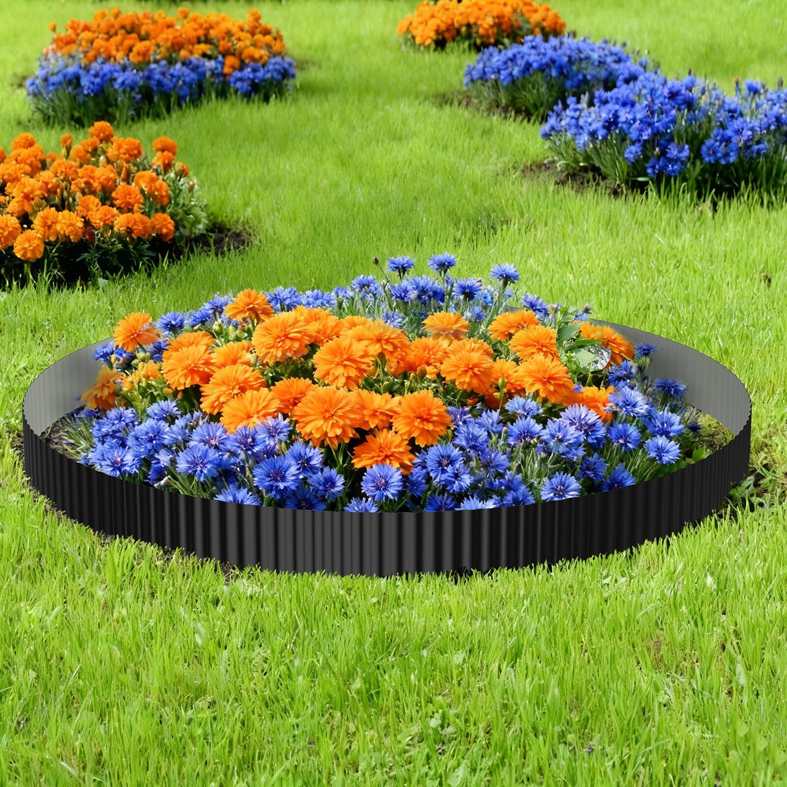 Alt View 1. Oumilen - Black Galvanized Metal Garden Edging, 6in × 20ft.