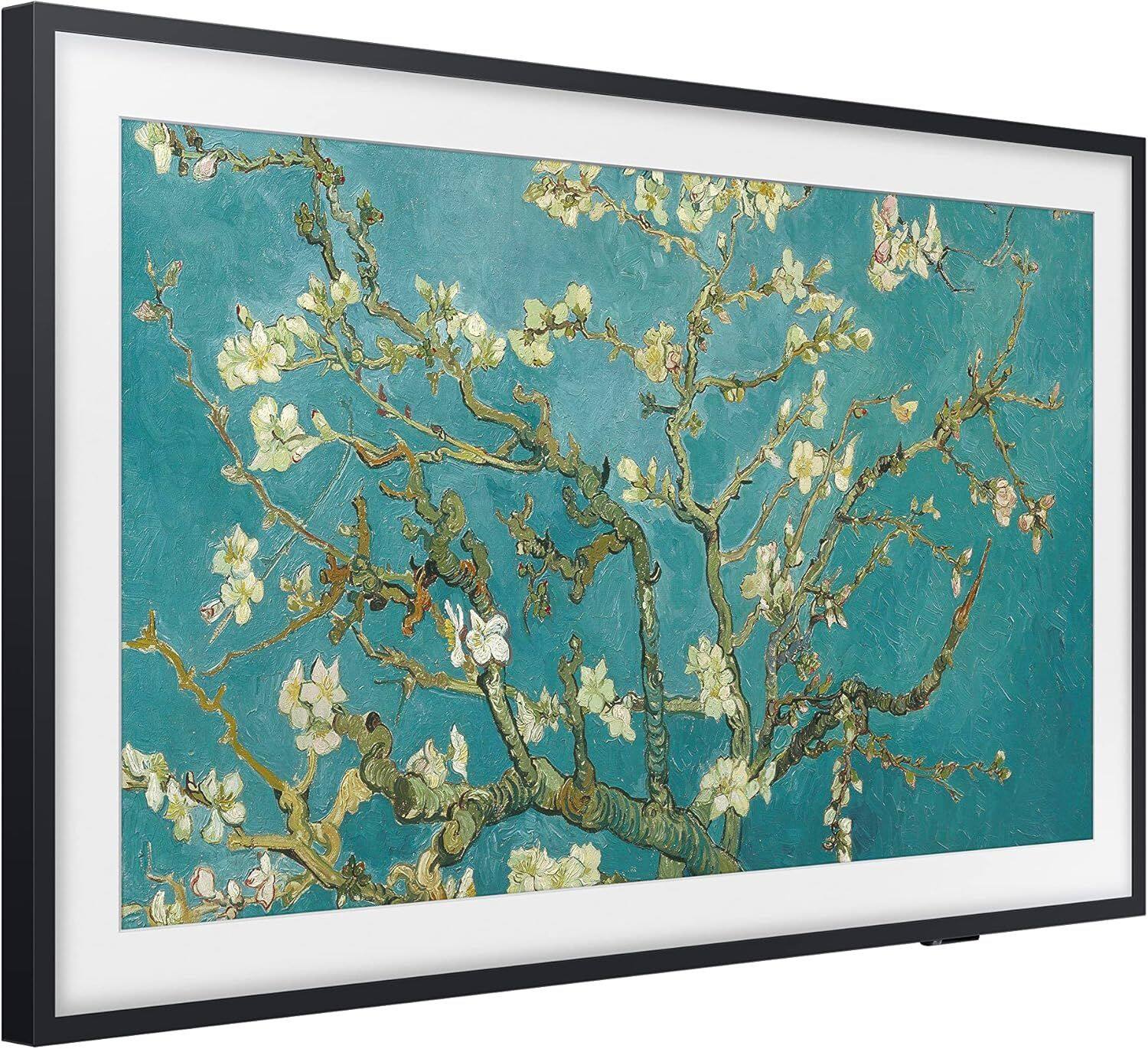 Left. Samsung - Samsung QN32LS03CBFXZA 32 Inch The Frame QLED Smart TV with Art Mode and 3 Year Amber Protection Plan (2023) - Black.