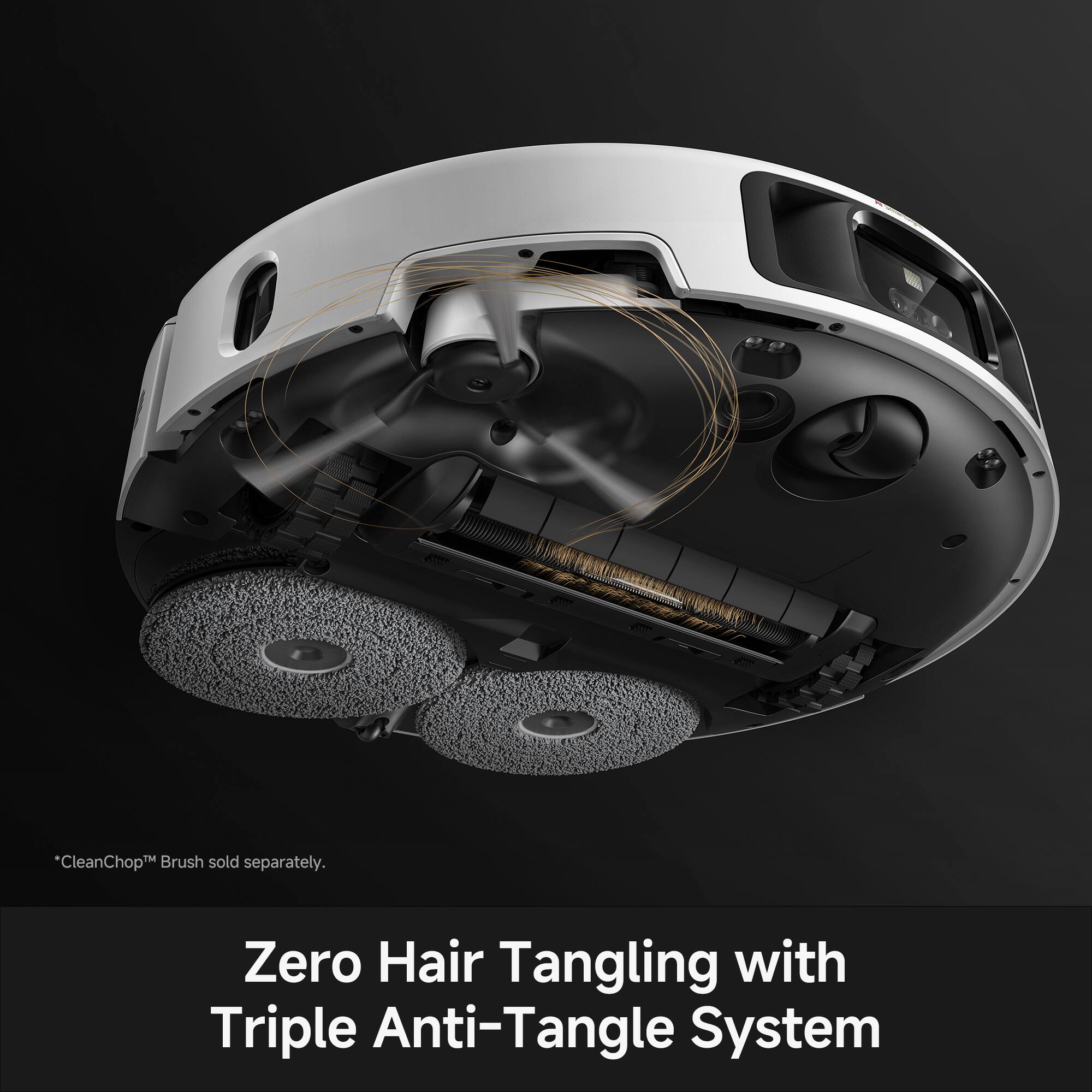 "CleanChop™ Brush sold separately. Zero Hair Tangling with Triple Anti-Tangle System"