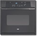 Front Standard. Whirlpool - 24" Built-In Single Electric Wall Oven - Black-on-Black.