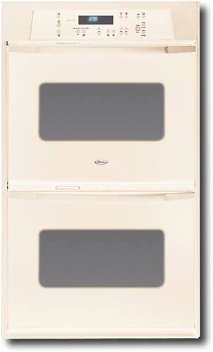 Front Standard. Whirlpool - 24" Built-In Double Electric Wall Oven - Biscuit-on-Biscuit.