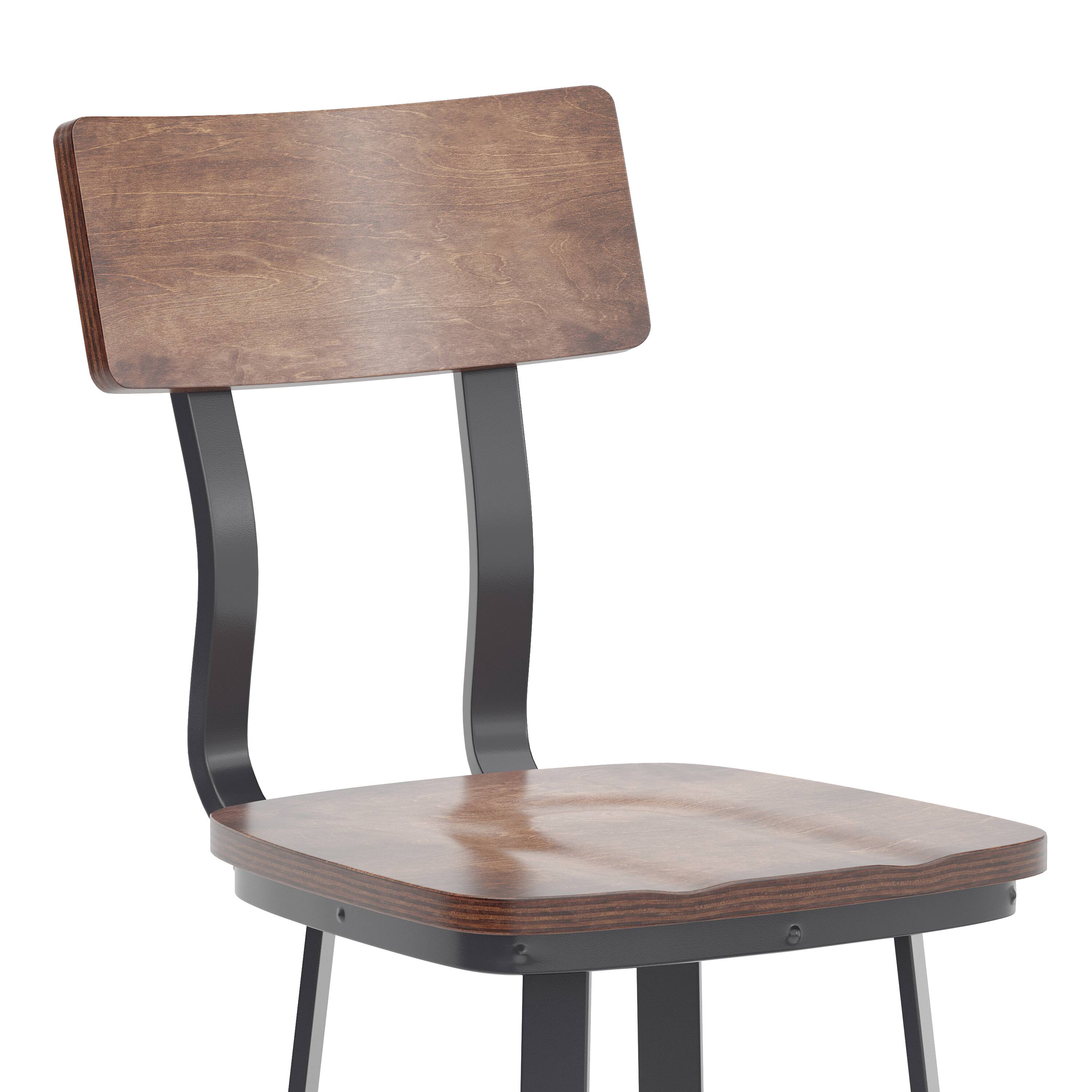 Alt View 9. Emma + Oliver - Restaurant Barstool with Wood Seat & Back and Powder Coat Frame - Antique Copper.