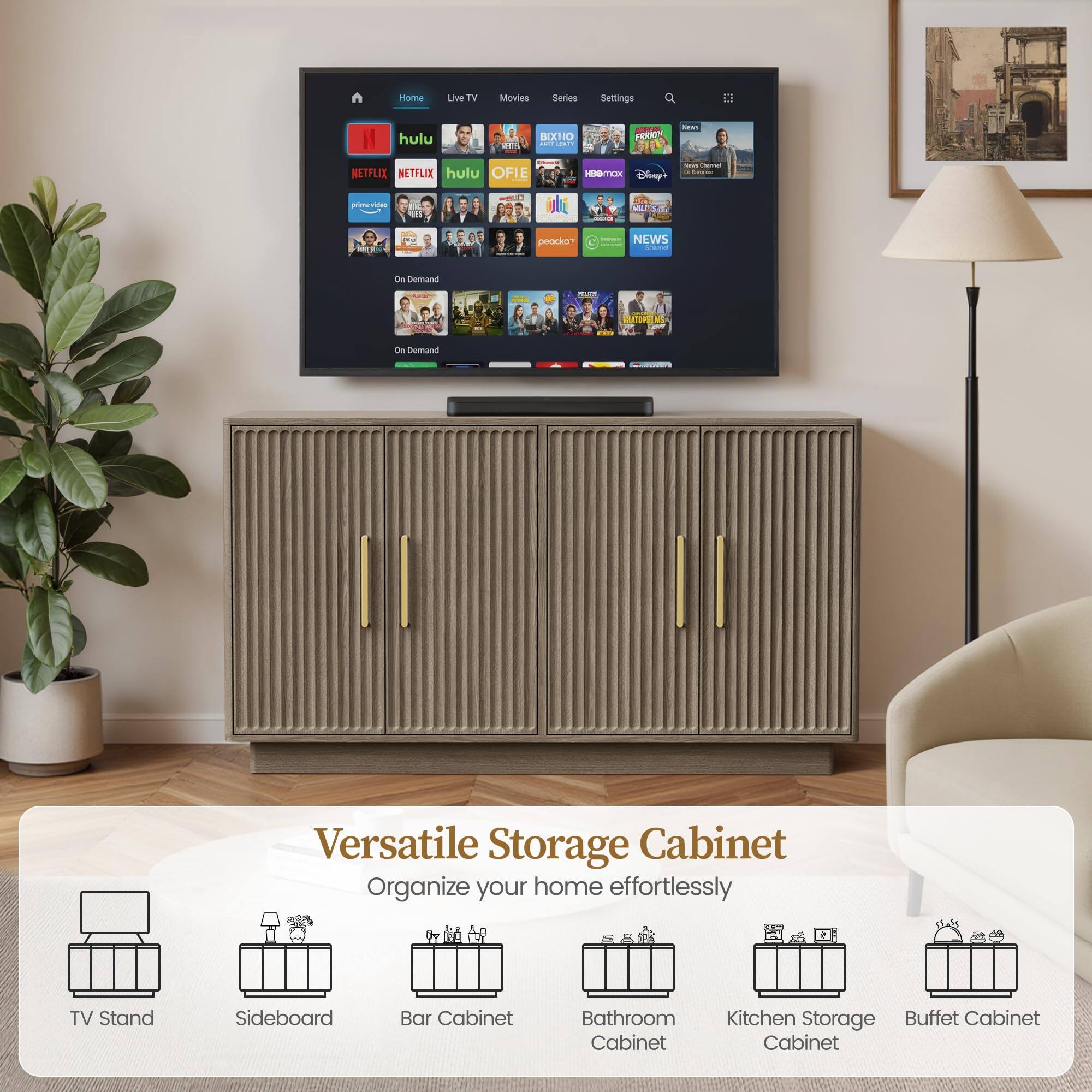 Home Live TV Movies Series Sellings D I - I hulu EXHO O R - cNT NETFLIX NETTLIX hulu OFIE HDO TEEE Sice - : - - prima vde aca NEWS | On emand BOSHE On Demand

Versatile Storage Cabinet
Organize your home effortlessly
TV Stand Sideboard Bar Cabinet Bathroom Cabinet Kitchen Storage Buffet Cabinet