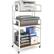 Front. Gymax - Gymax 3-Tier Rolling Printer Stand Home Office Large Printer Cart w/ Storage Shelves Natural & White - White.
