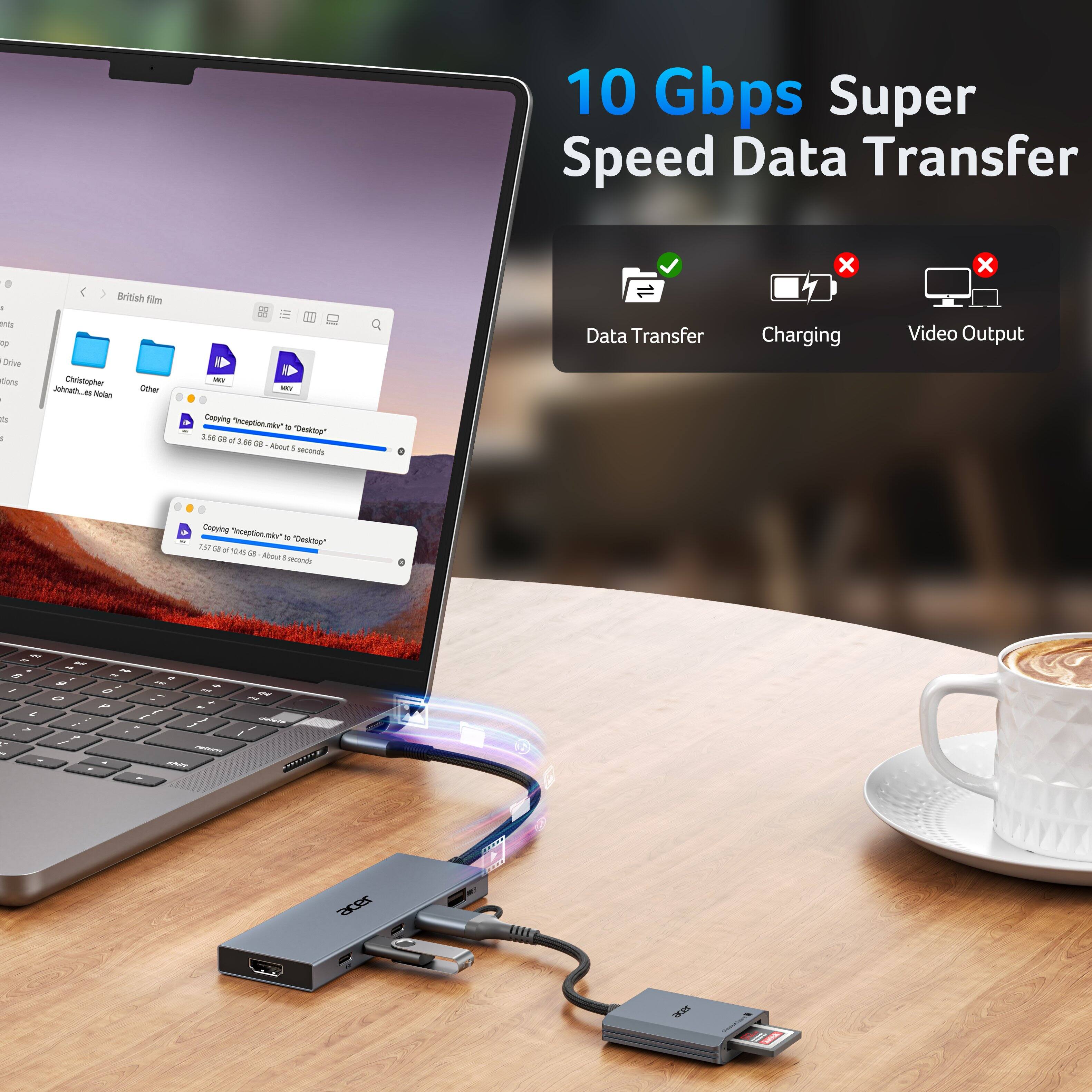 10 Gbps Super Speed Data Transfer

- British Tooe en 1 i Cors Chrshpher Jaean.
- Other
- Data Transfer Charging Video Output
- Convyving "Deaklg" AN8
- ANt 1 seconda Coling
- "Deathg* PM de - 04 de
- 2 a 2
- F
- 3 U CON 19 3