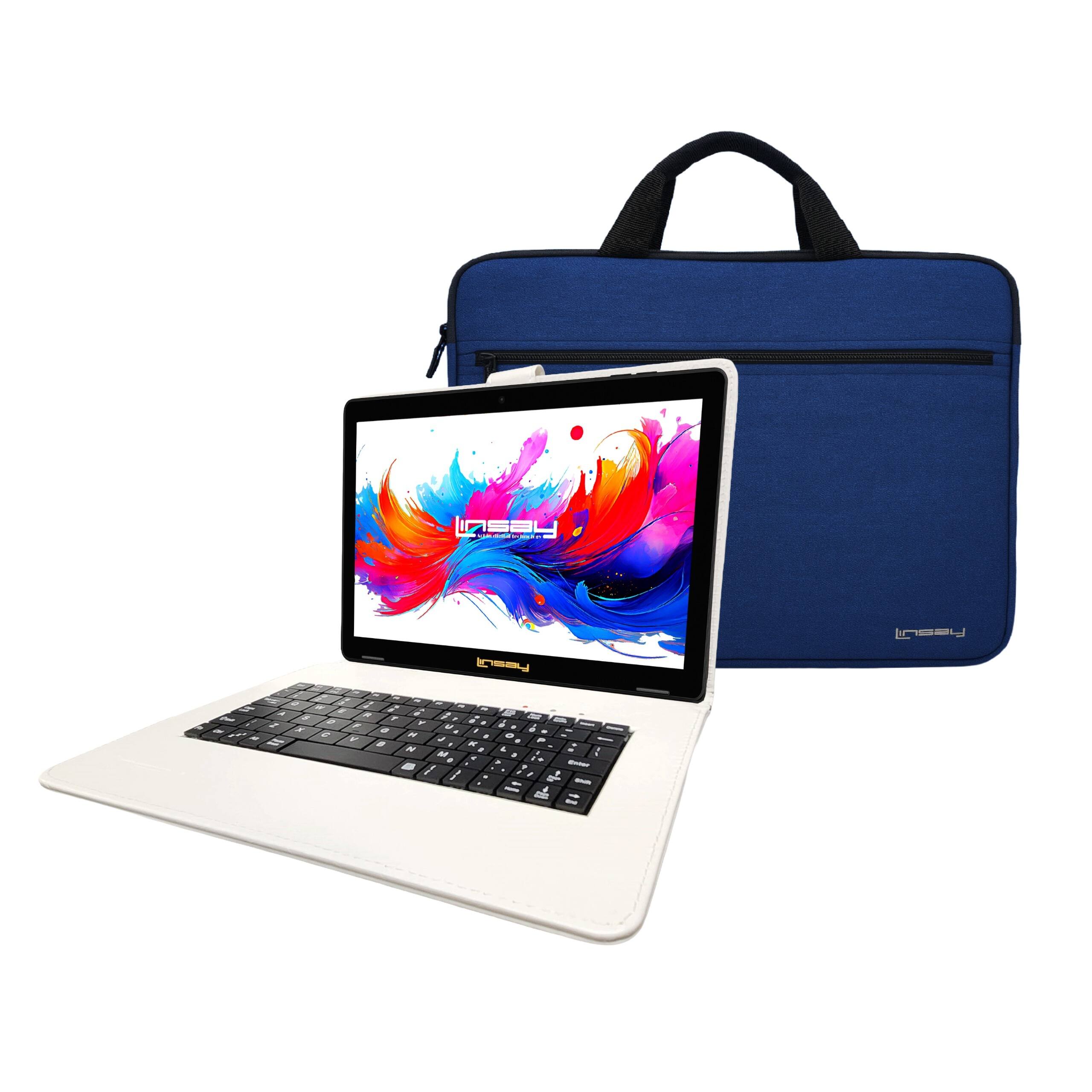 Alt View 1. LINSAY - 10.1" Octa Core 256GB Storage Android 15 with Unique Oracle Keyboard Case and Tablet Briefcase - White.