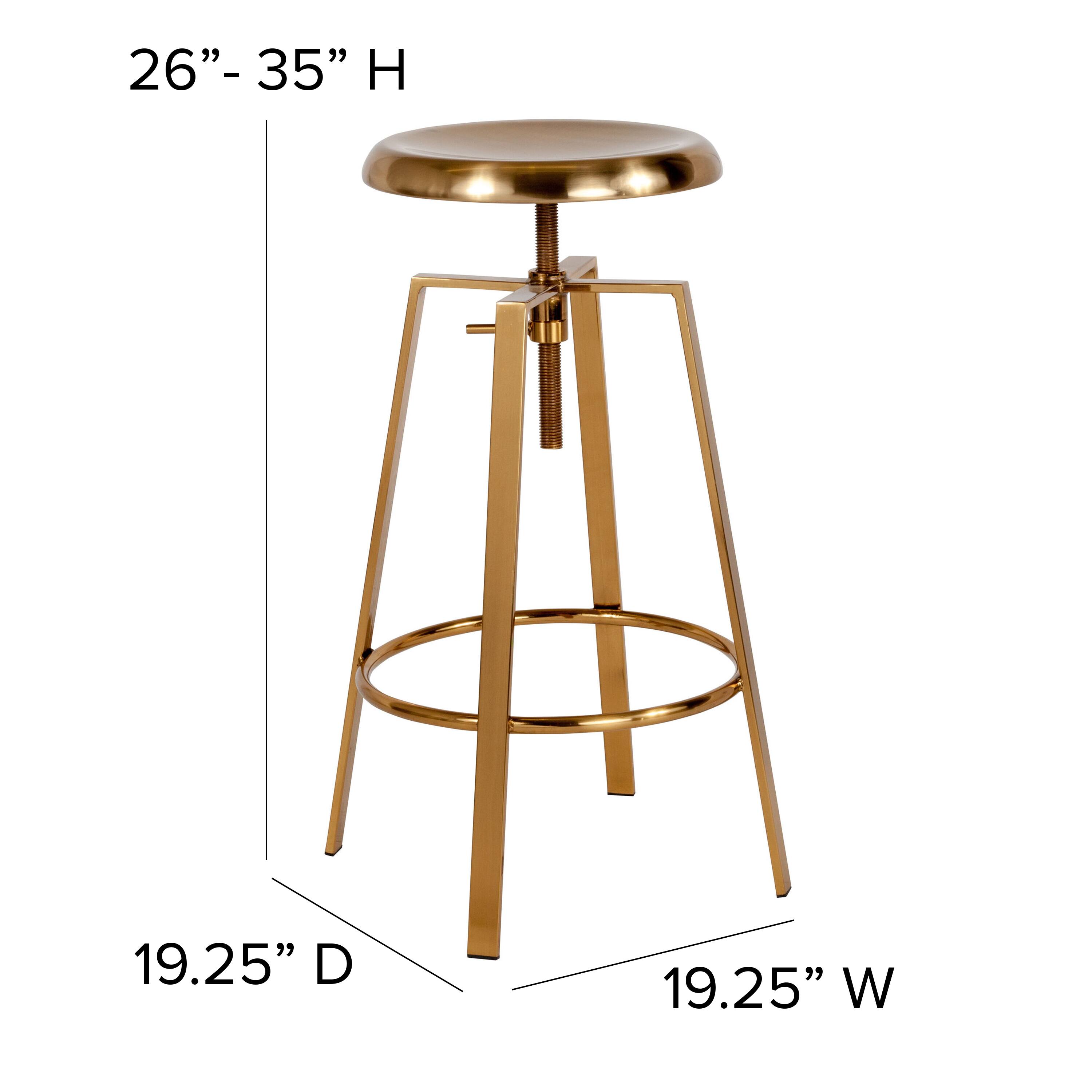 26" - 35" H  
19.25" D  
19.25" W