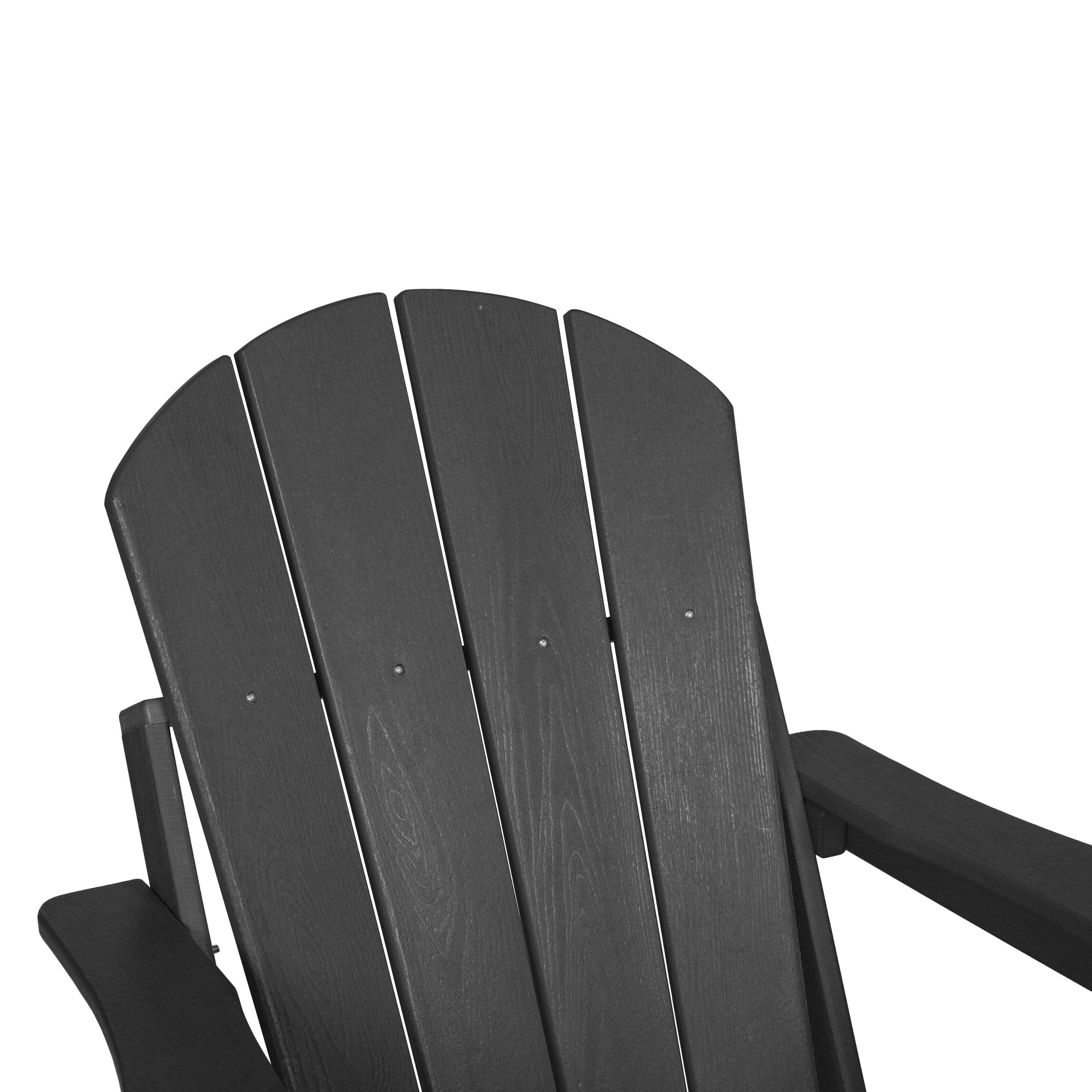 Alt View 1. Boyel Living - Folding HDPE Adirondack Chair with Wood Texture - Grey.