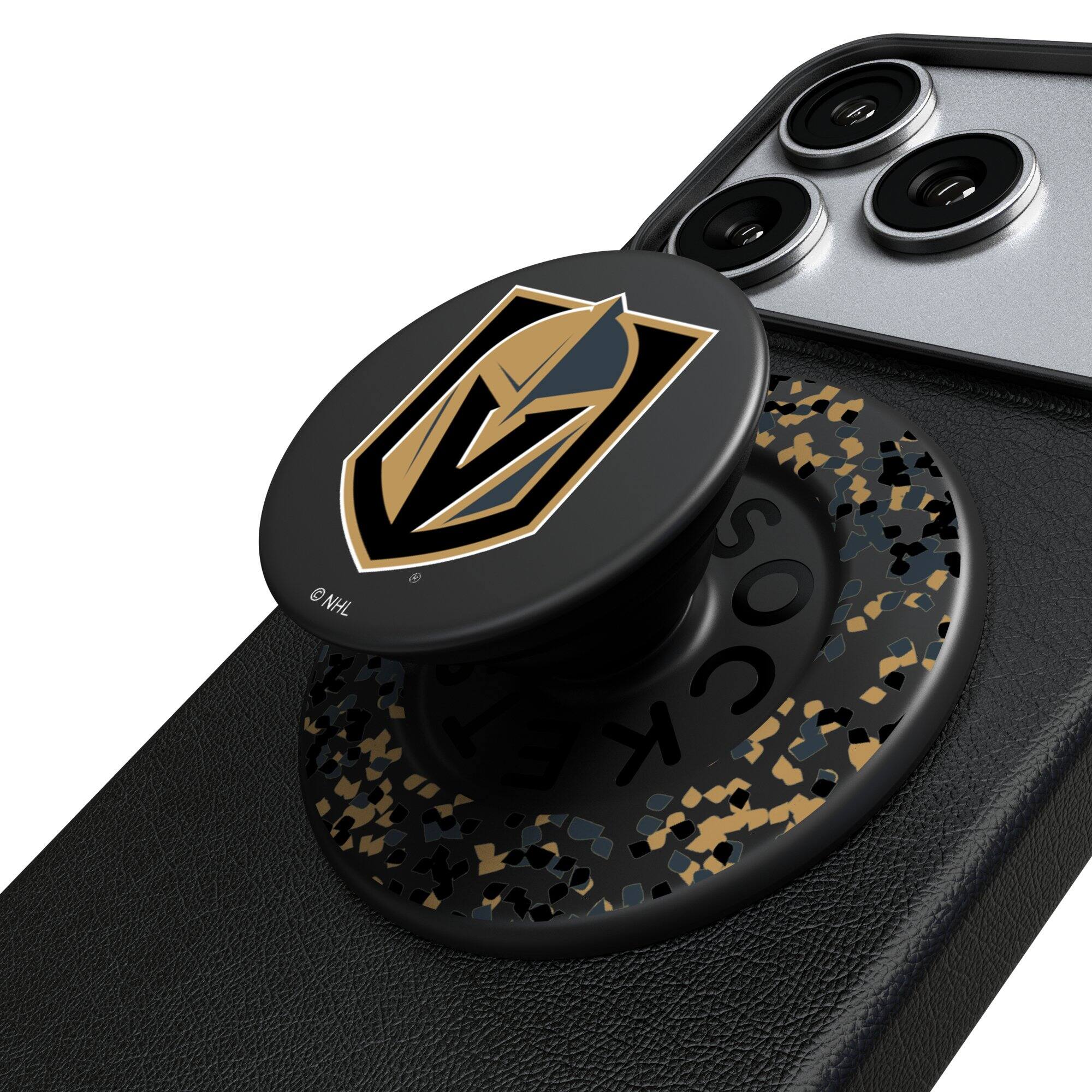 Keyscaper - Vegas Golden Knights Confetti Magnetic Phone Grip & Stand - No Size - Black