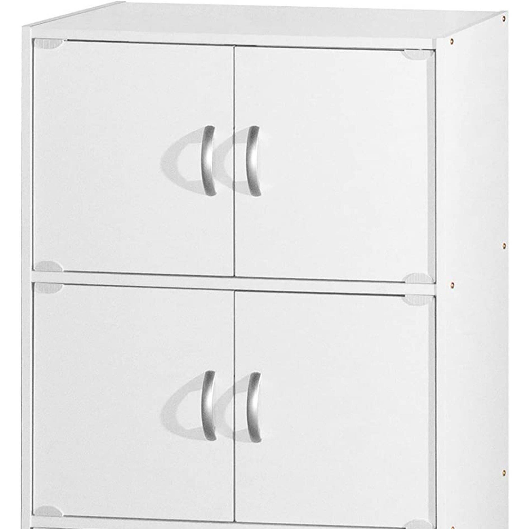 Alt View 1. Hodedah - Hodedah 6 Door Enclosed Multipurpose Storage Cabinet for Home & Office, White - White.