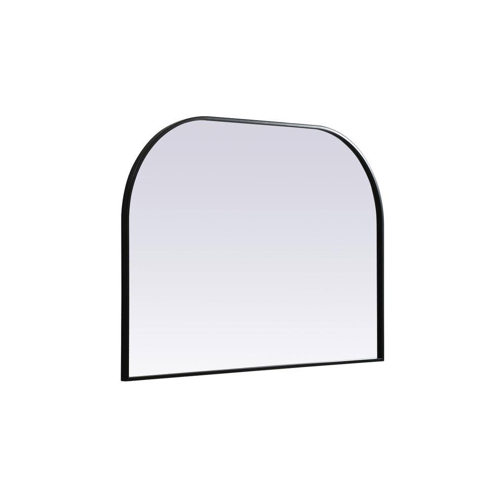 Left. Elegant Decor - Metal Frame Arch Mirror 42x30 Inch in Black - Black.