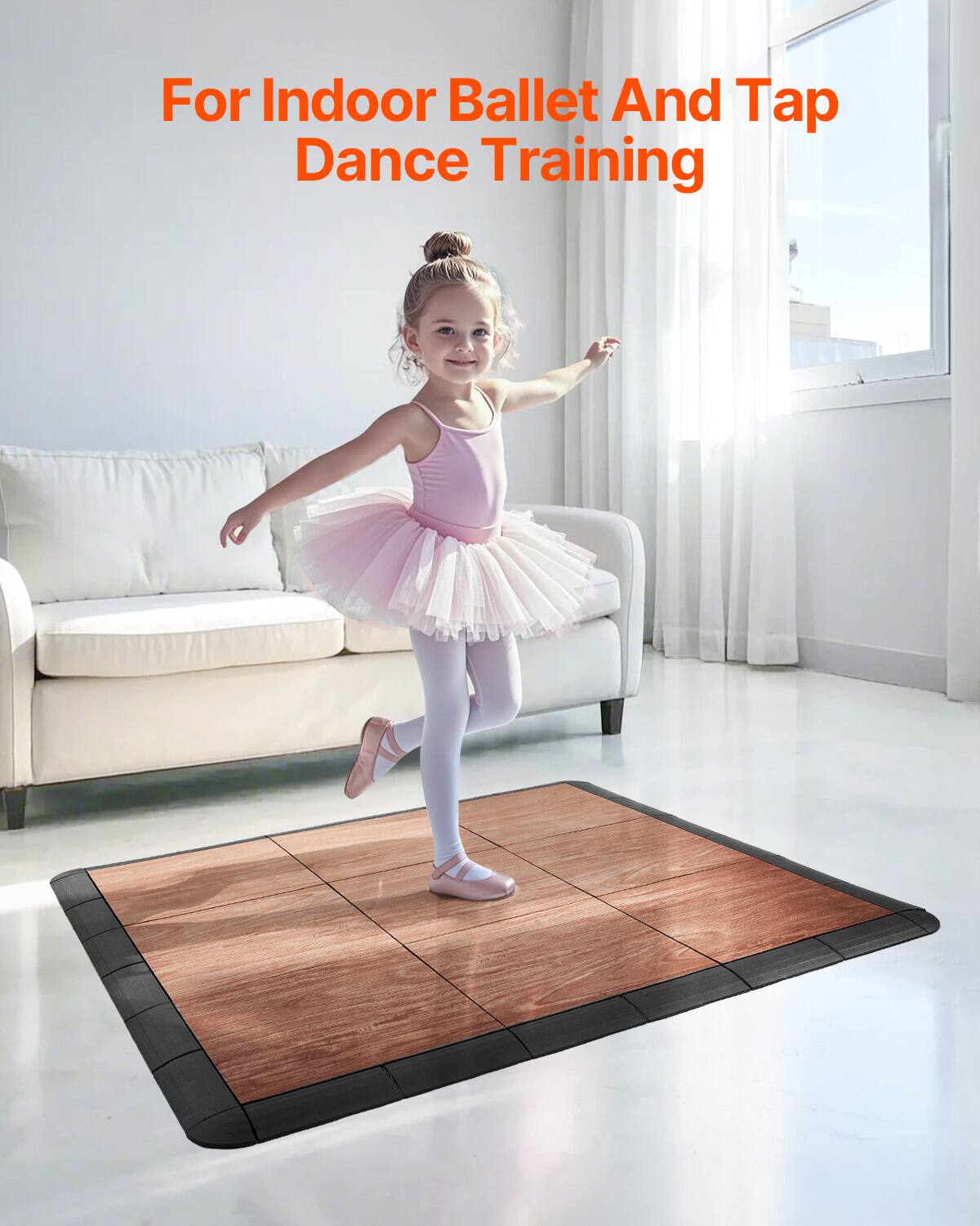VEVOR Dance Floor Tiles, 12.4 x 12.4 in 25 Piece Interlocking