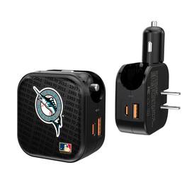 Keyscaper - Miami Marlins Team Logo Dual Port USB Car & Home Charger - Multicolor