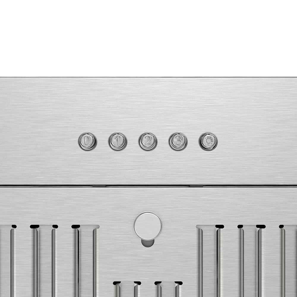 Alt View 7. Streamline - 28 in. Petroni Ducted Insert 350 CFM Range Hood, Baffle Filters, Push Button Control, LED Lights - Brushed Stainless Steel.