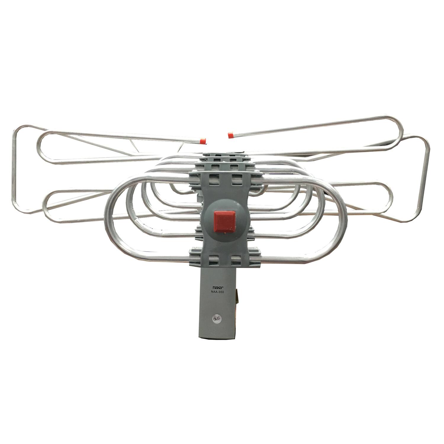 Left. Naxa - Naxa Naa-350 Outdoor High-powered Amplified Motorized Tv Antenna For Hdtv And Atsc Digital Television - Silver.