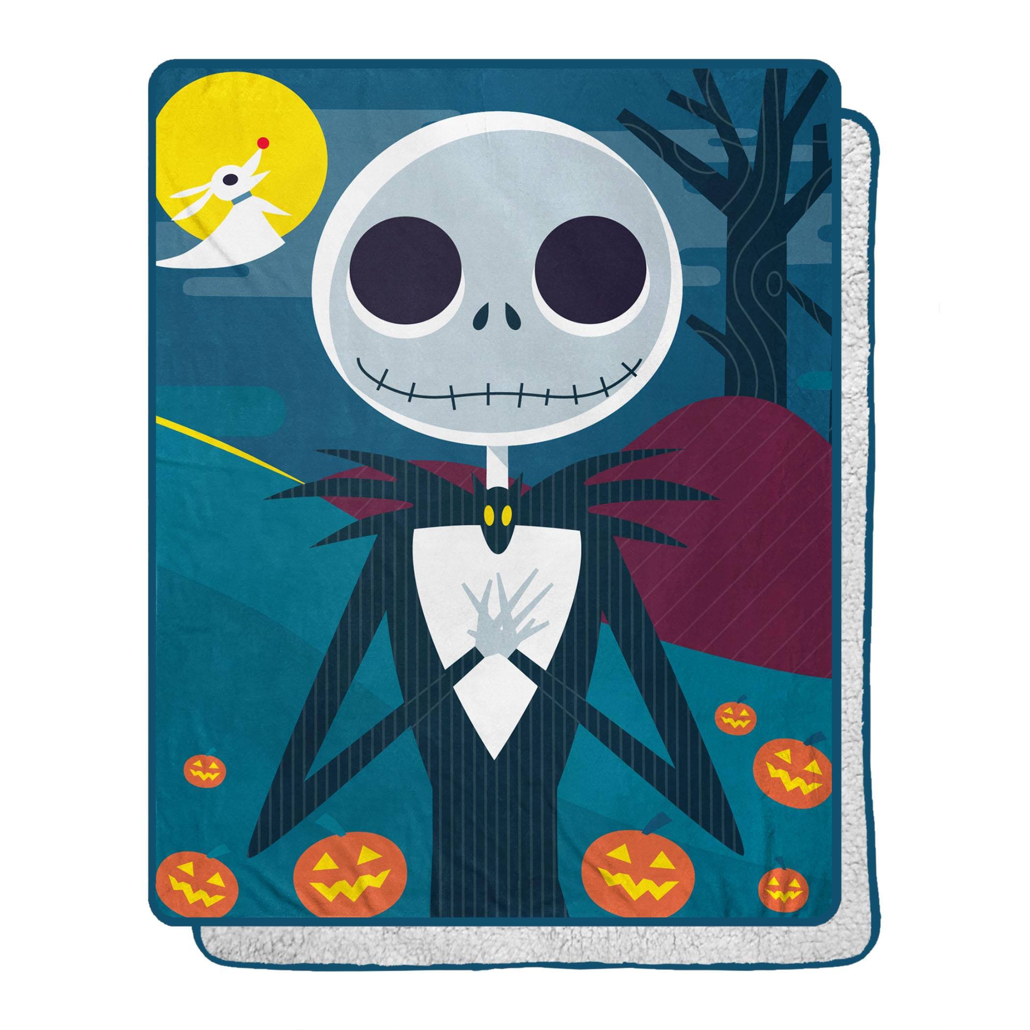 Front. Disney - Nightmare Before Christmas Night Stroll 40 x 50 Inch Silk Touch Throw Blanket - Blue.