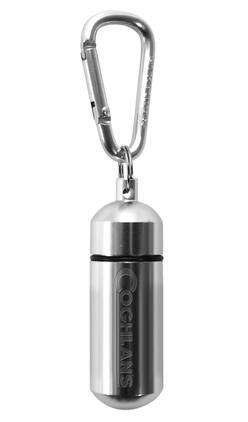 Coghlan’s - Coghlan's Aluminum Capsule with Carabiner, Watertight Seal - Small .8 x 2.44 in" - Silver
