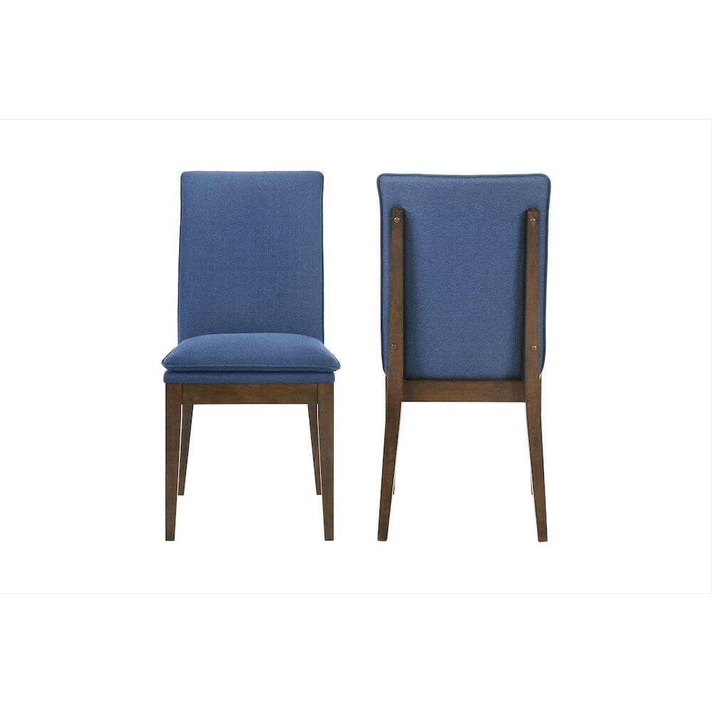 New Classic Furniture - Maggie Dining Chair W/Blue Cushion-Walnut (2pcs) - Brown