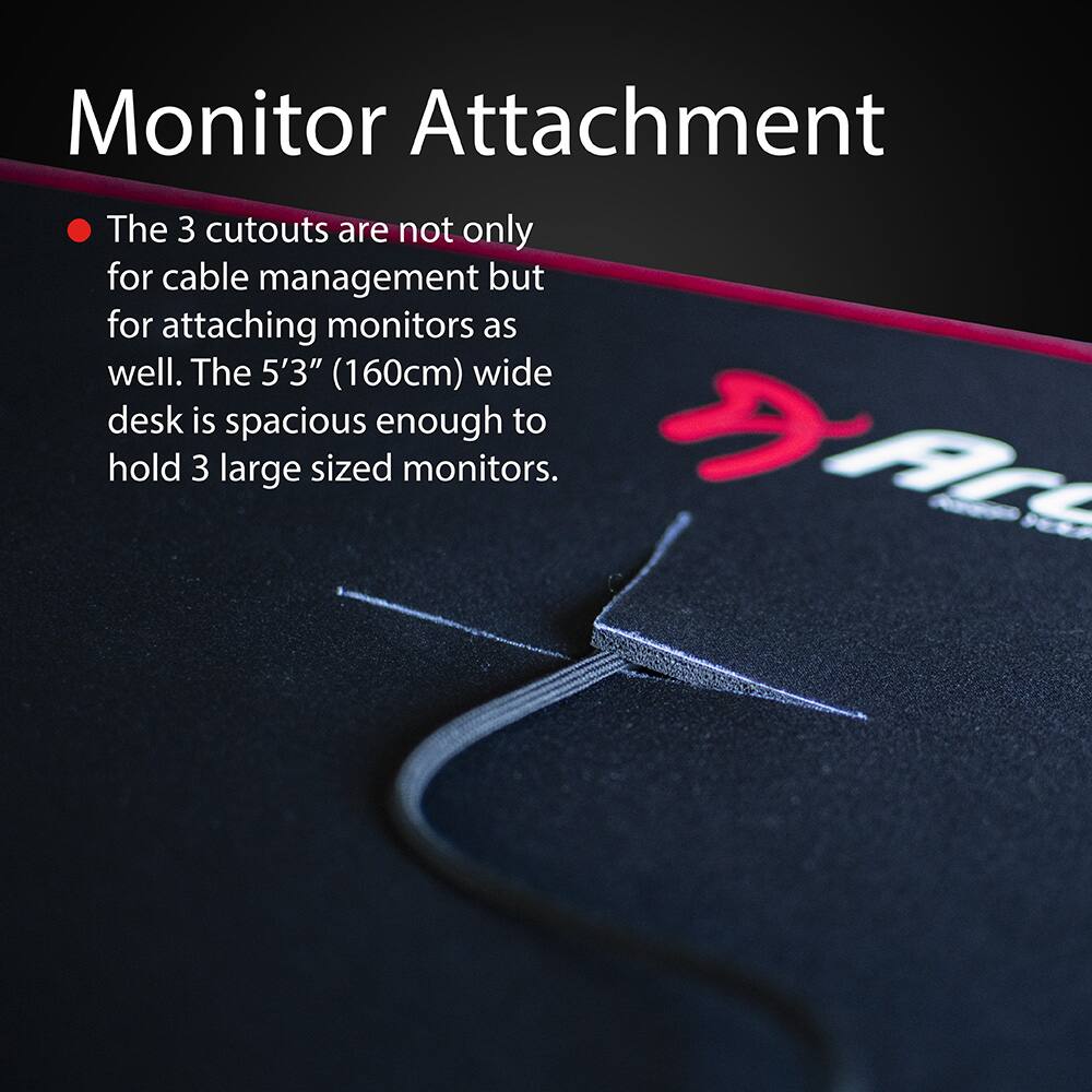 Alt View 15. Arozzi - Arena Ultrawide Curved Gaming Desk - Pure Black.