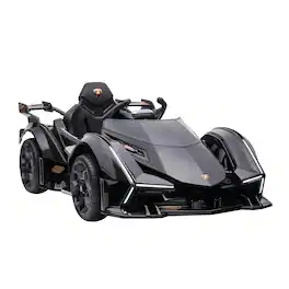 Aosom - 12V Electric Ride-on Car, Licensed Lamborghini V12 Vision Gran Turismo Battery Toy with Remote, LED Lights, for 3-6