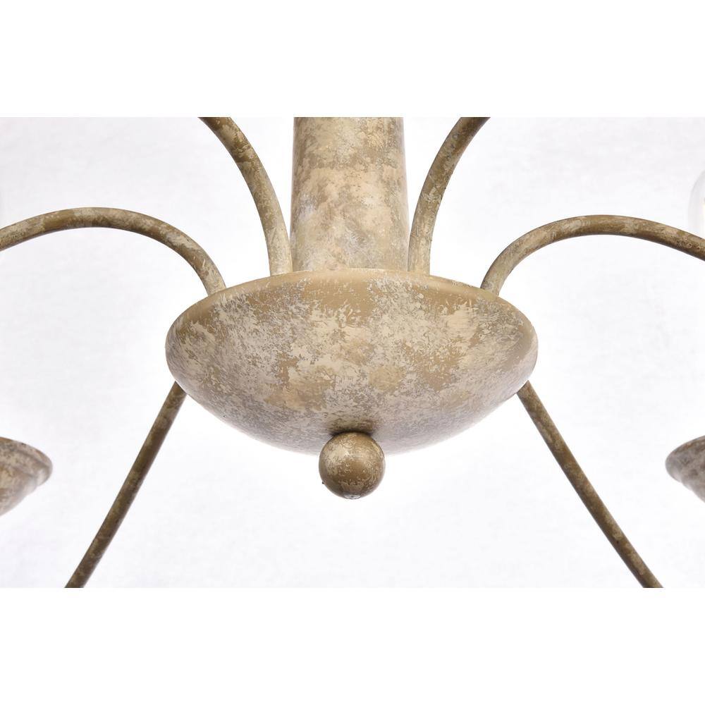 Left. Living District - Merritt Collection Chandelier D39.8 H24 Lt:6 Weathered Dove Finish - Weathered Dove.