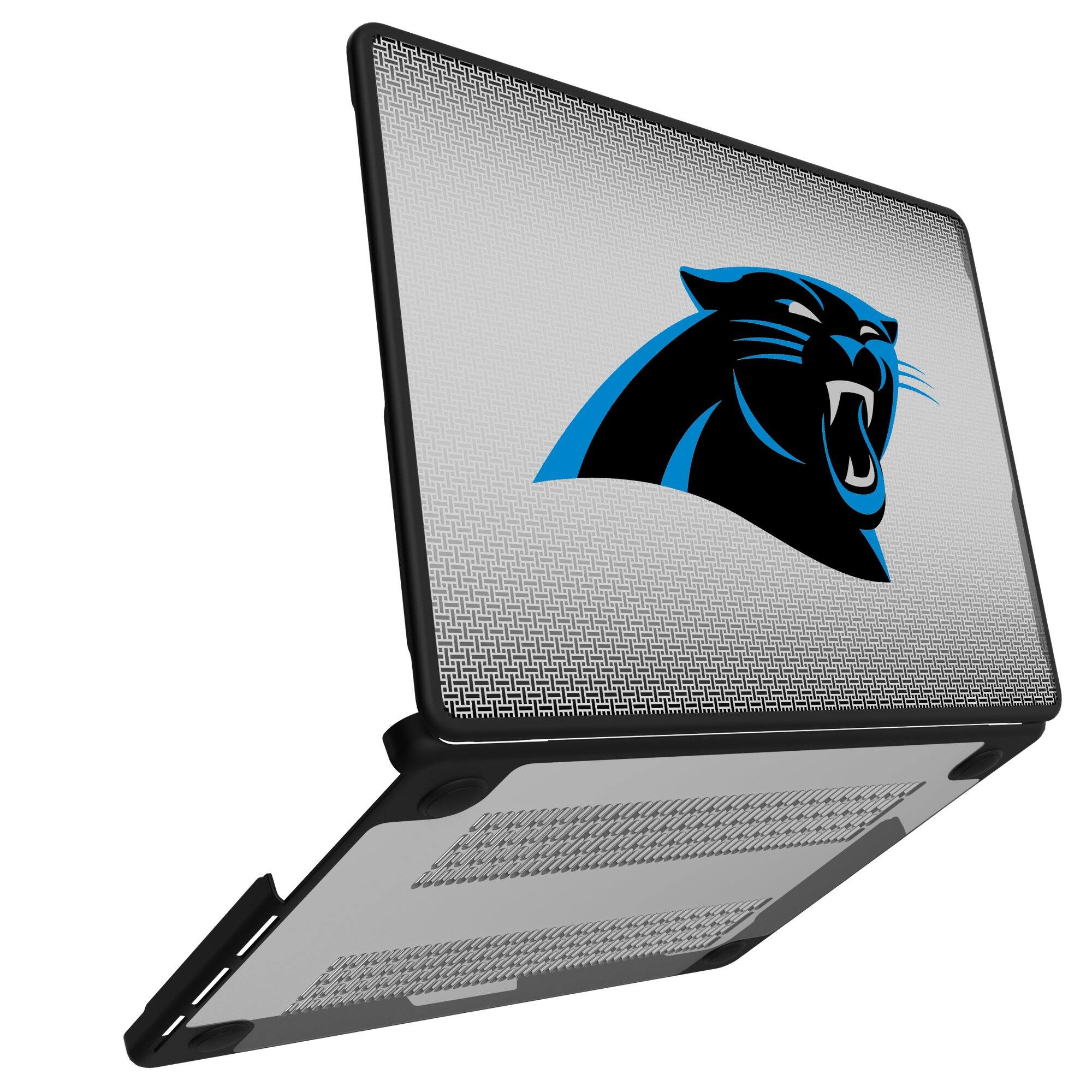 Alt View 1. Keyscaper - Carolina Panthers Linen MacBook Case - Pro 16 in - Multicolor.