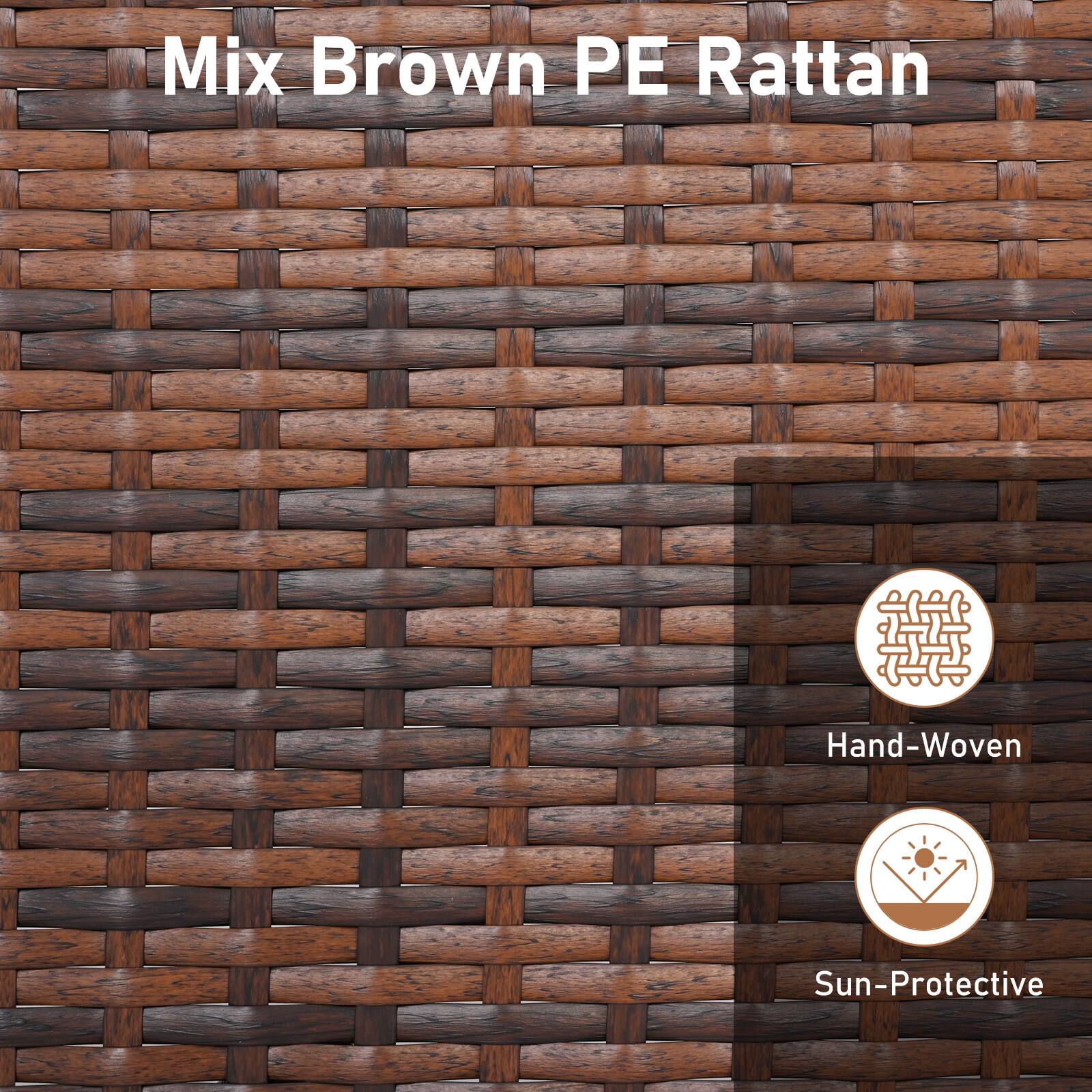 Mix Brown PE Rattan

- Hand-Woven
- Sun-Protective