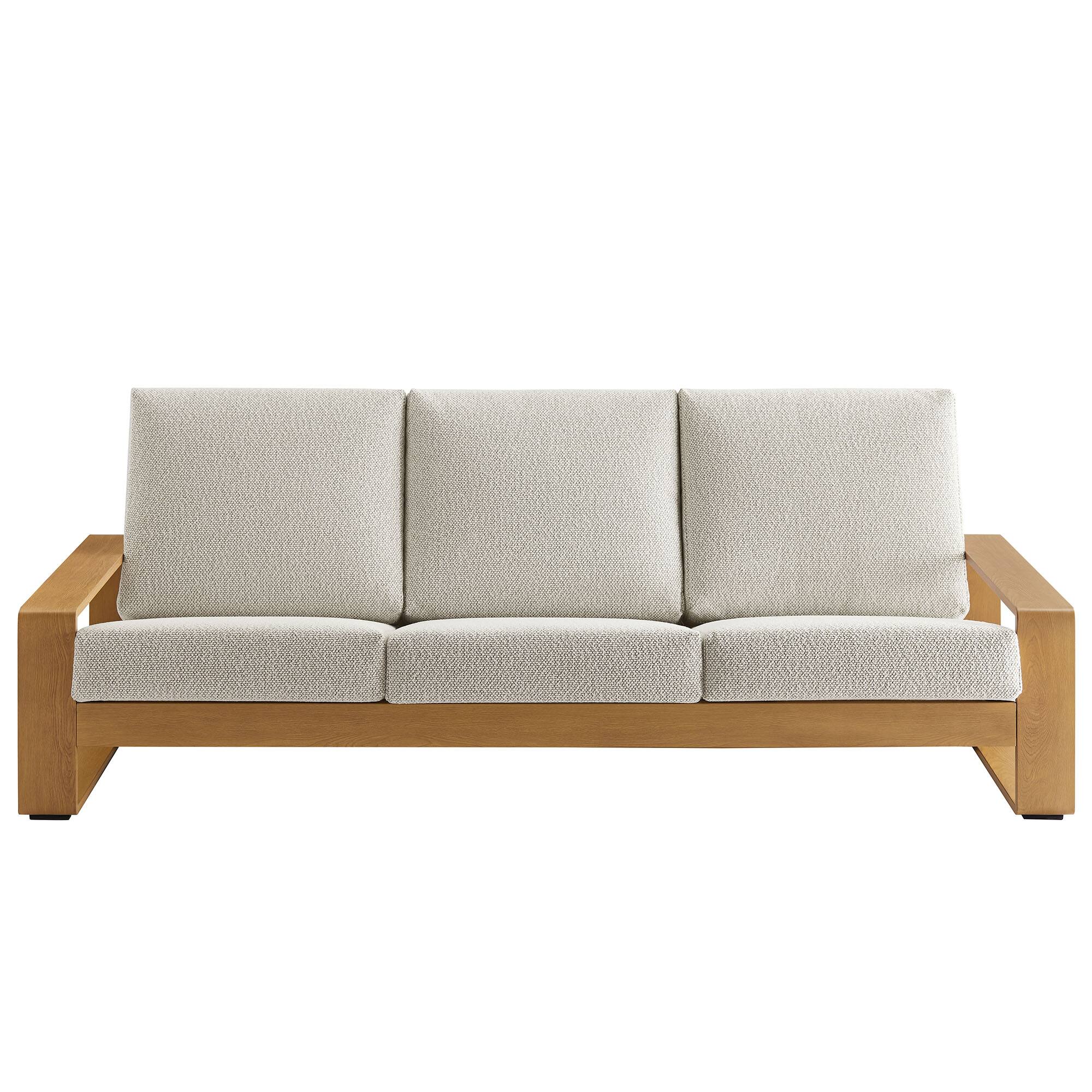 Alt View 5. Modway - Lirienne Outdoor Patio Aluminum Faux Wood Sofa by Modway - Ivory Natural.