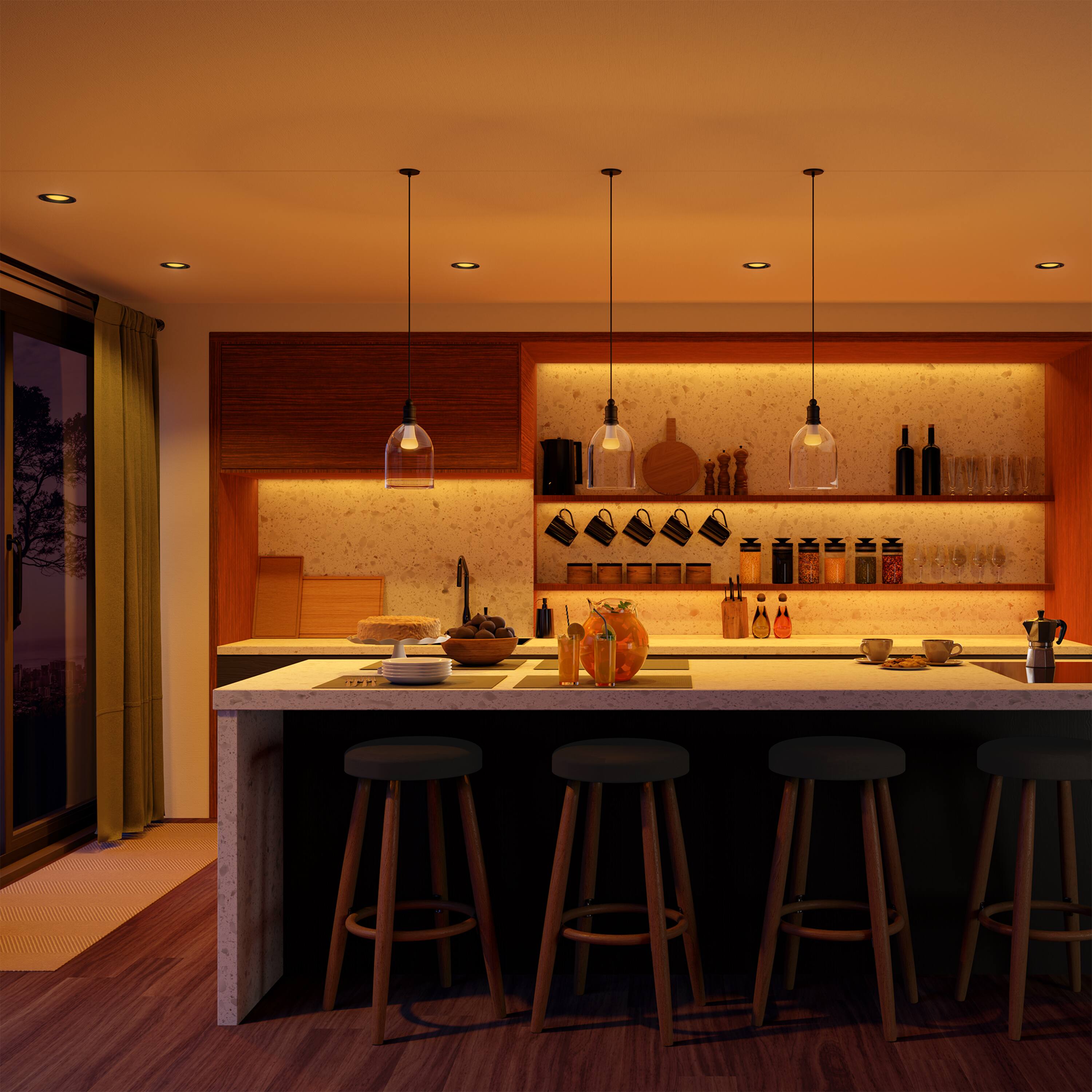 Alt View 14. Philips - Hue Bluetooth 5/6" High Lumen Recessed Downlight (4-pack) - White Ambiance.