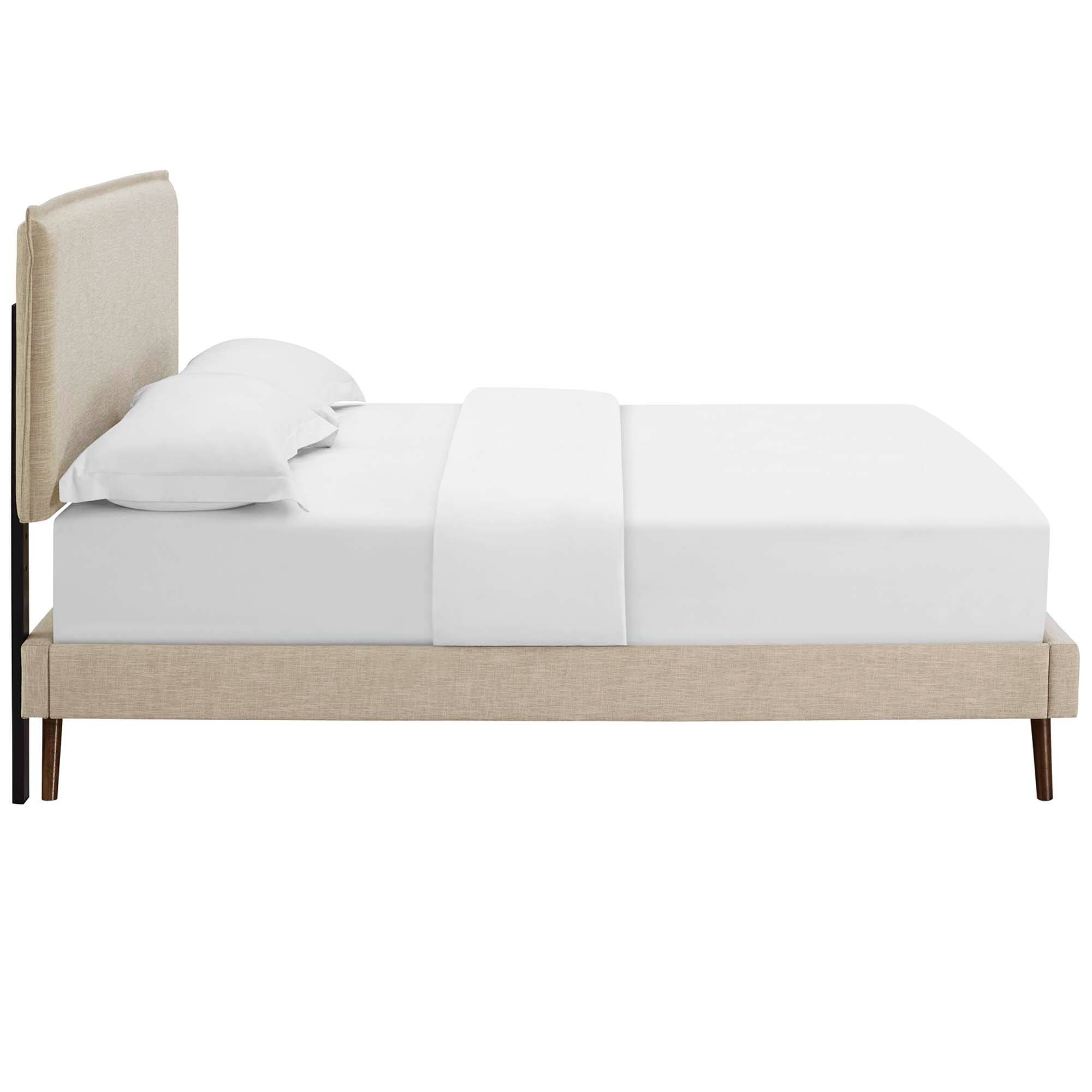 Back. Modway - Reign Performance Velvet Queen Platform Bed Frame - Gray.