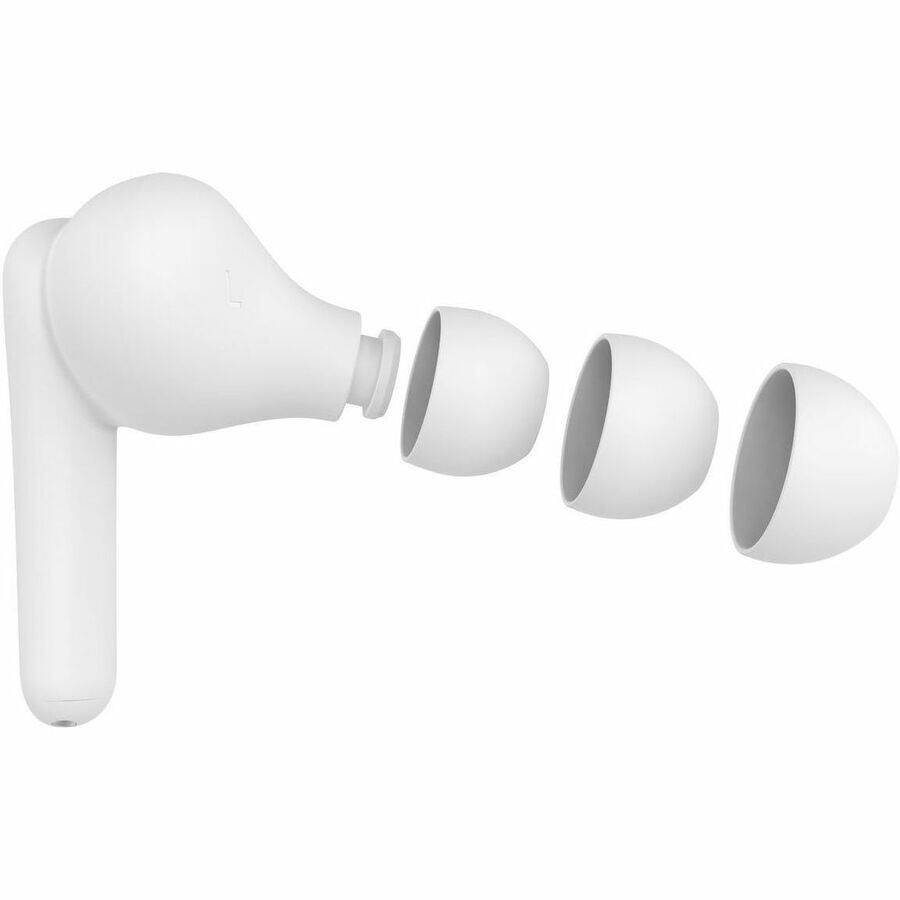 Alt View 3. Belkin - Belkin SoundForm Rhythm True Wireless Earbuds - Stereo - True Wireless - Bluetooth - 30 ft - Earbud - Binaural - In-ear - White.