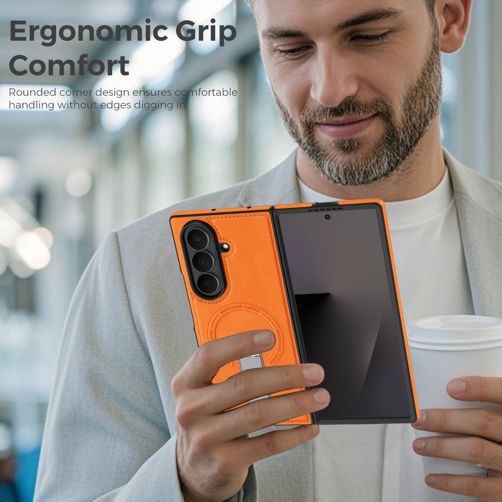 Ergonomic Grip Comfort  
Rounded corner design ensures comfortable handling without edges digging in.