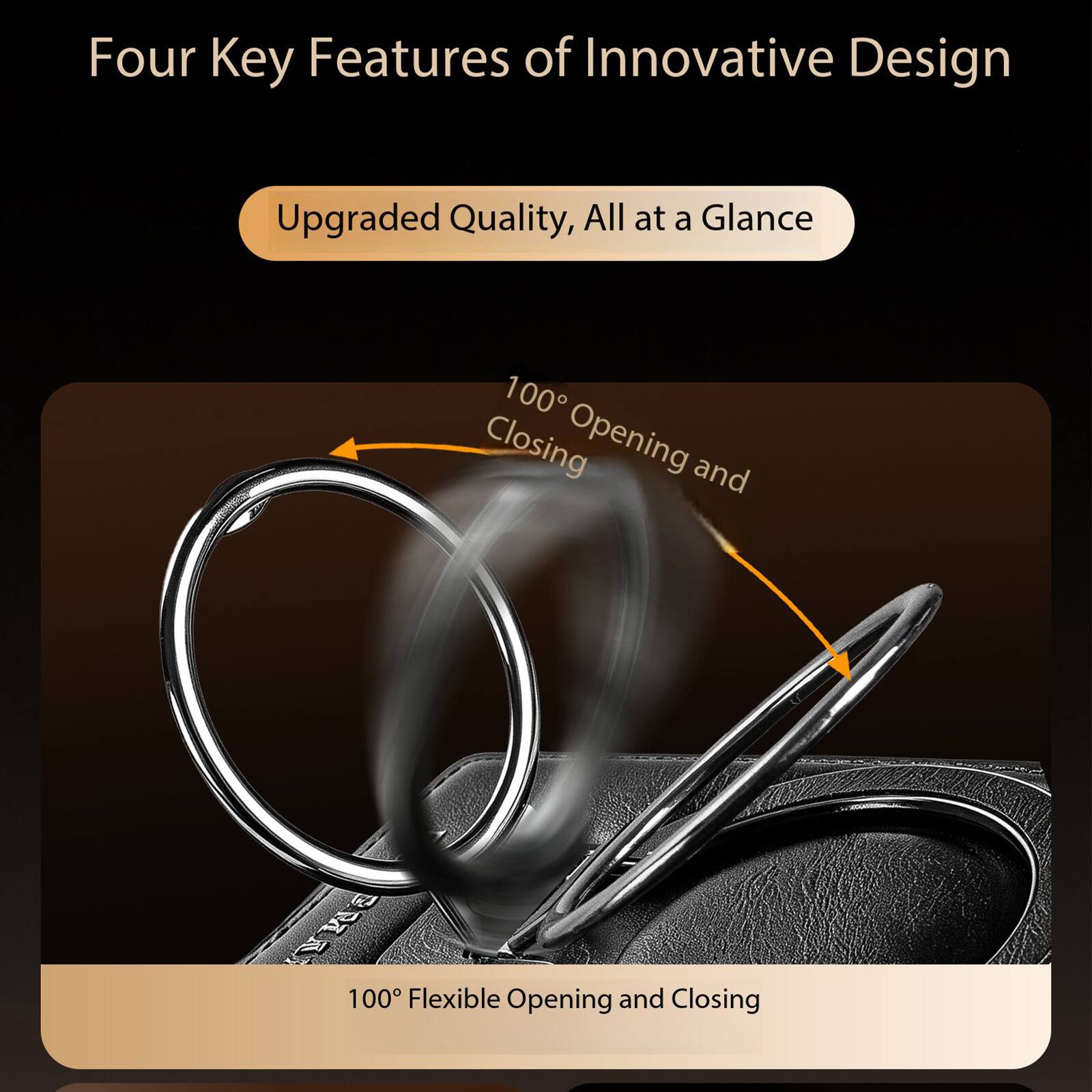 Four Key Features of Innovative Design

Upgraded Quality, All at a Glance

100° Opening and Closing

100° Flexible Opening and Closing
