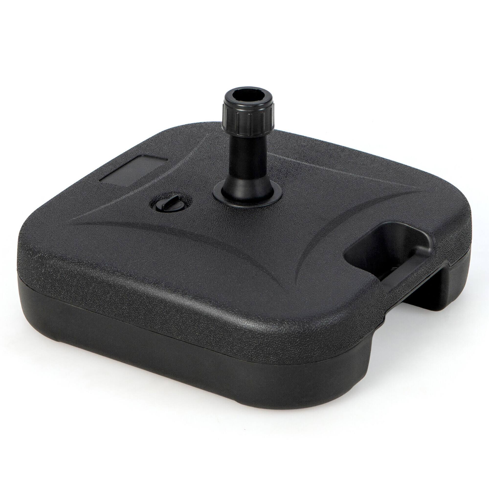 Front. Gymax - Gymax Patio Fillable Umbrella Base Stand Water & Sand Filled Weighted Market Pole 1.5'' - Black.