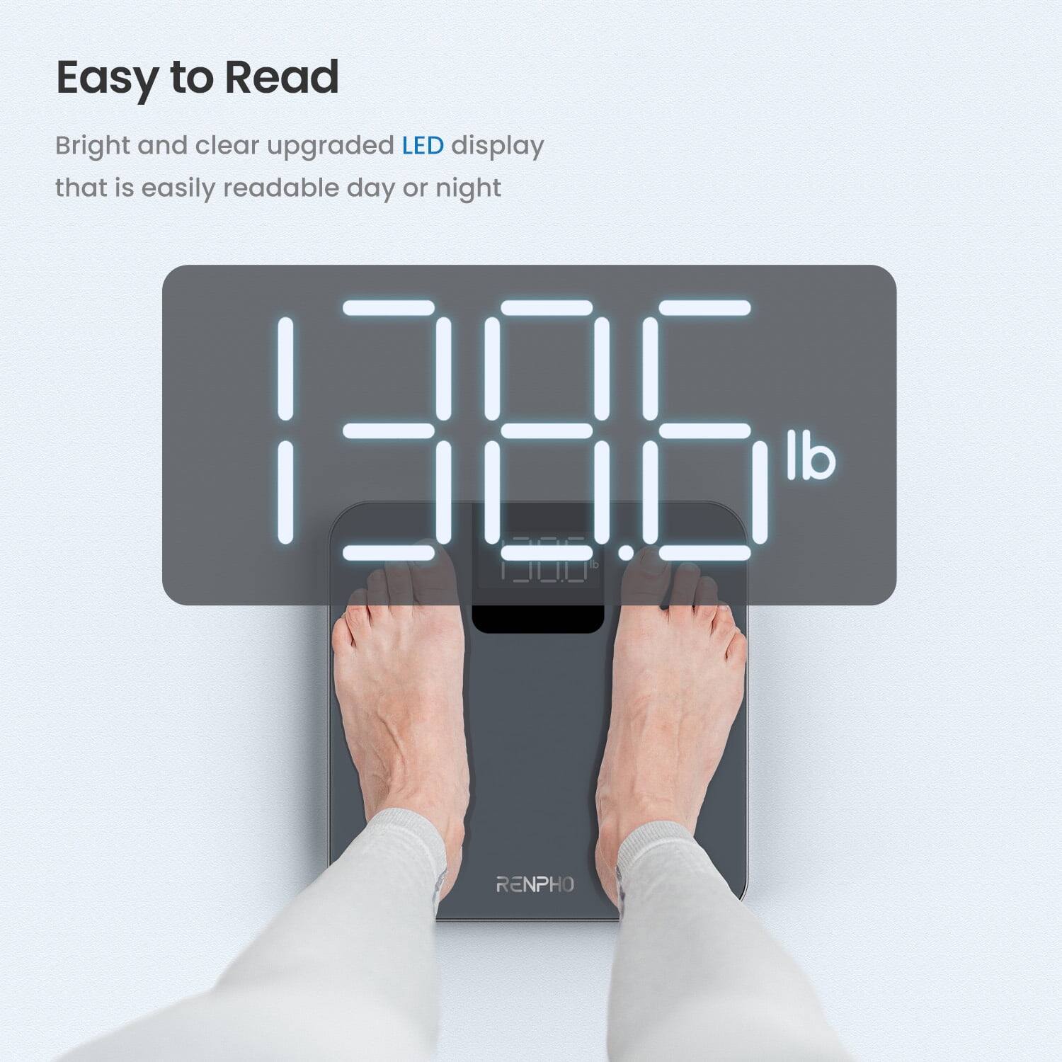 Easy to Read

Bright and clear upgraded LED display that is easily readable day or night

138.6 lb

RENPHO